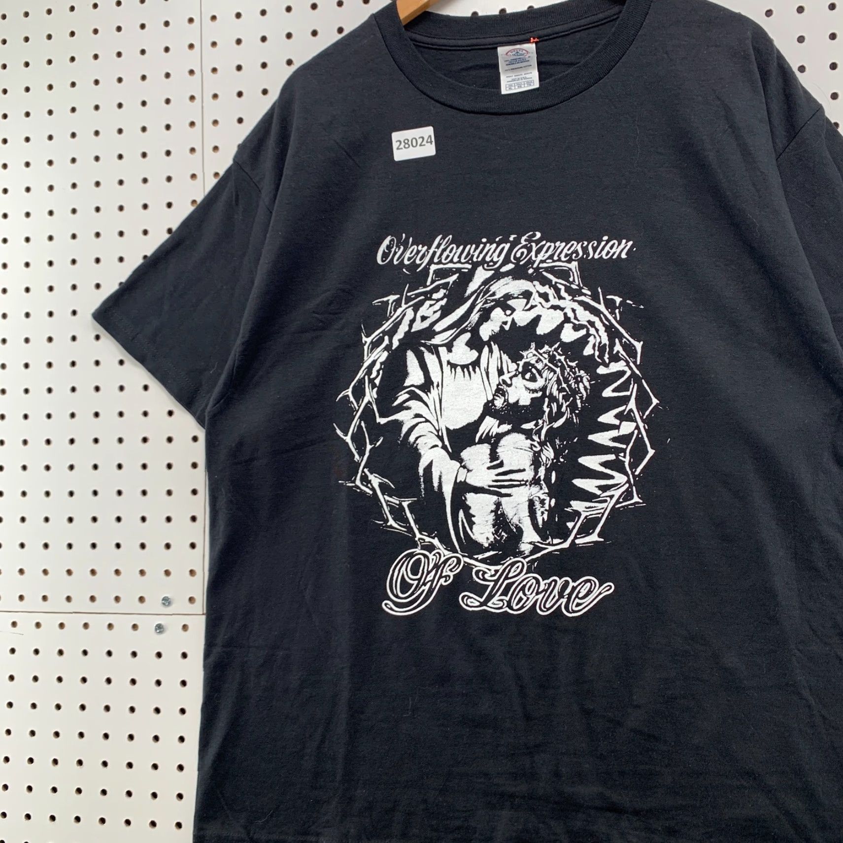 Delta VINTAGE Jesus Religion Tee Black White Graphic Overflowing Expression Of Love XL 23x29 Size US XL / EU 56 / 4 - 3 Thumbnail