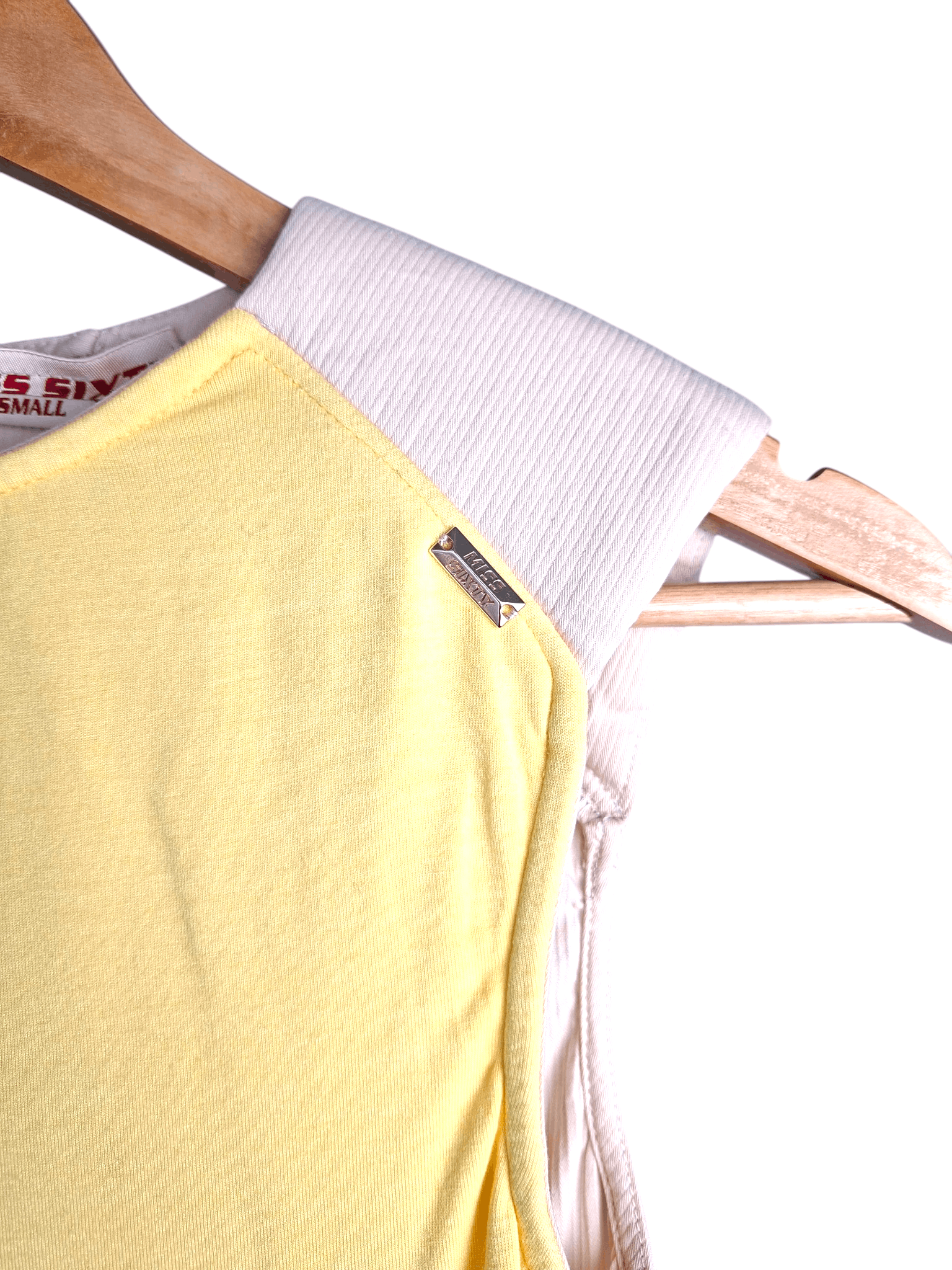 Miss Sixty MISS SIXTY Vintage Yellow Ruched Mini Dress Size S Size S / US 4 / IT 40 - 2 Thumbnail