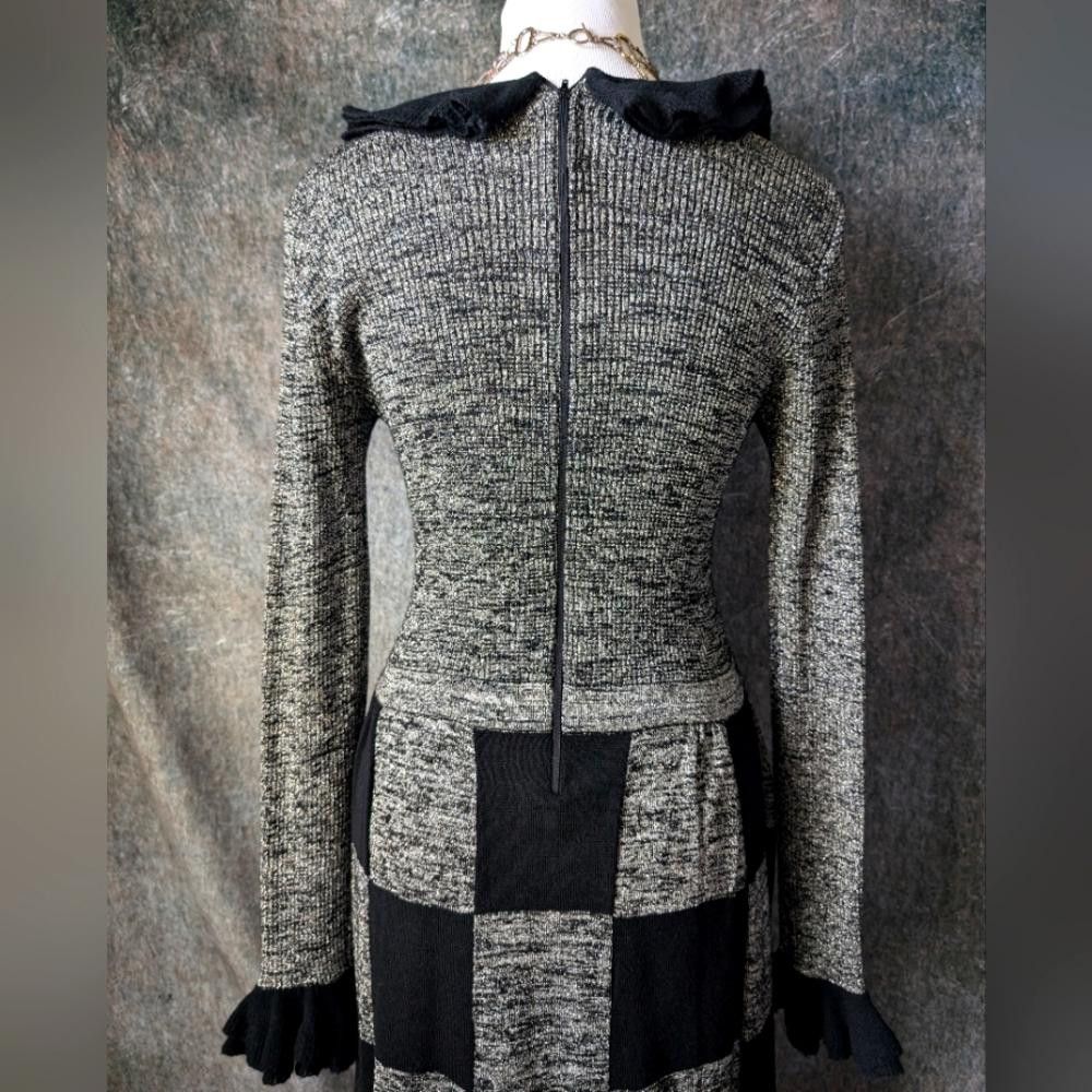 Designer Vintage GENE Wool Blend Checkered Maxi Dress Size M / US 6-8 / IT 42-44 - 6 Thumbnail