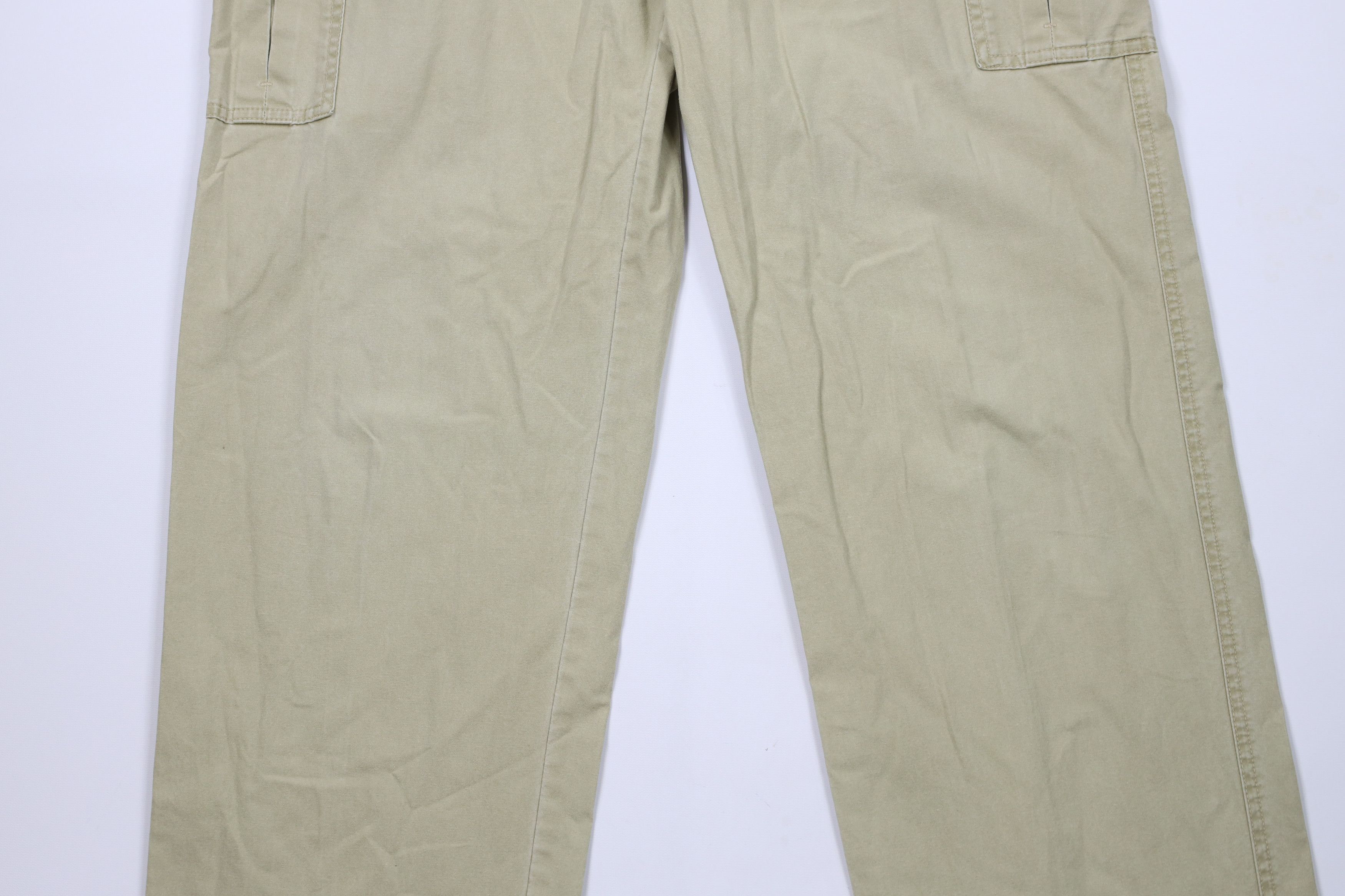 L.L. Bean × Vintage Vintage LL Bean Stonewash Wide Leg Cargo Pants Beige Cotton Size US 37 - 3 Thumbnail