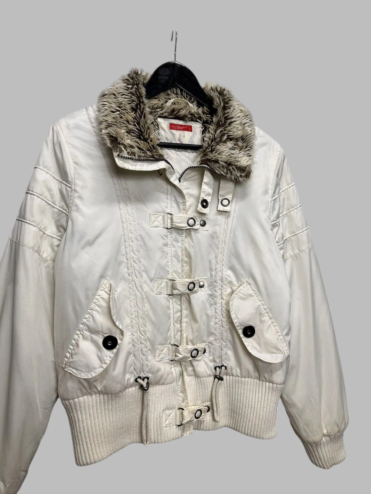 Hysteric Glamour Vintage White Jacket Fur Hood Y2K Utility Cropped Style Size M / US 6-8 / IT 42-44 - 2 Thumbnail