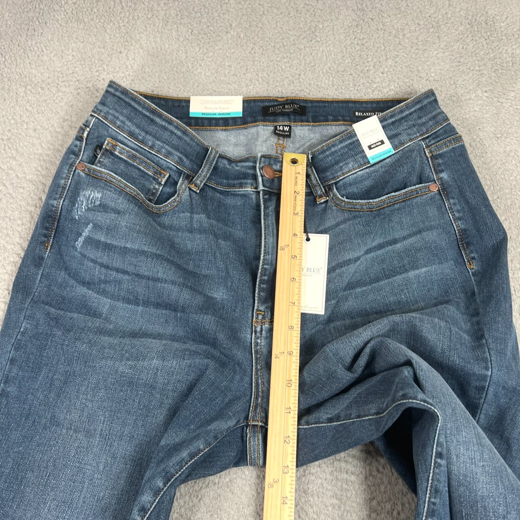 Vintage Judy Blue Jeans Womens 14W Plus Skinny Fit Dark Wash Denim Stretch Mid Rise Casual Fall Spring Summer Winter Size 36" / US 14 / IT 50 - 4 Thumbnail