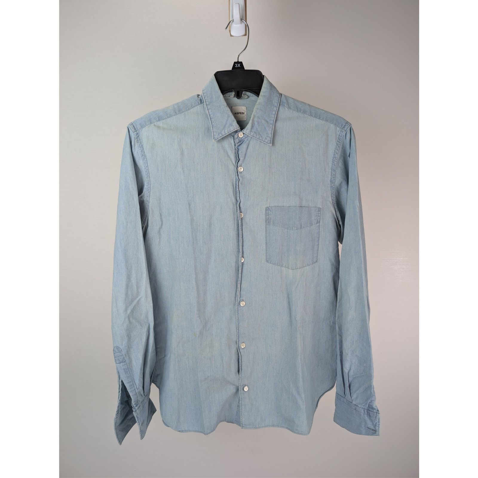 Aspesi o1rshd1 CC20 Casual shirt Sedici Shirt in Light Denim Blue Size US M / EU 48-50 / 2 - 2 Thumbnail