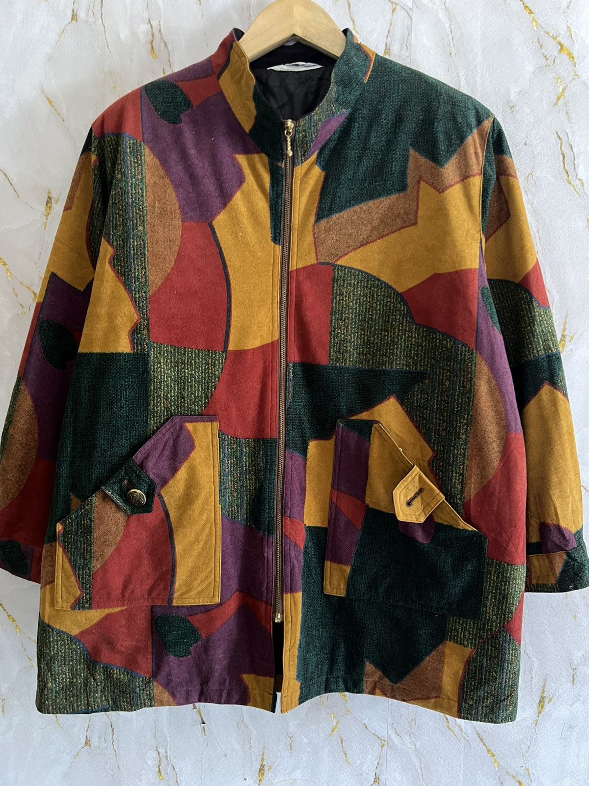 Japanese Brand Vintage 80s 90s Japanese Patchwork Abstract Jacket Size US L / EU 52-54 / 3 - 1 Thumbnail