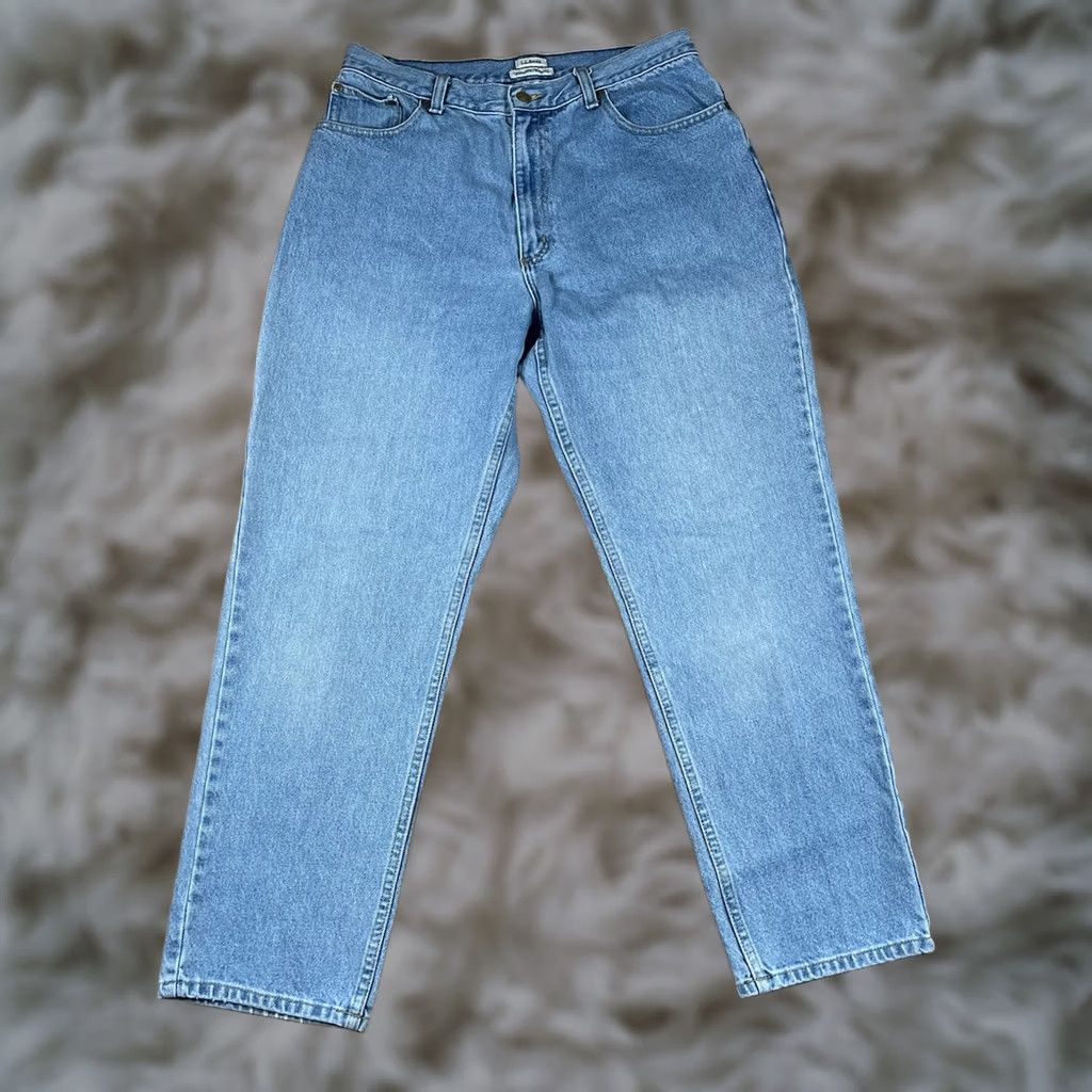 Vintage VINTAGE LL Bean Womens 14 Denim Jeans Blue 100% Cotton Regular Straight 5-Pocket Belt Loops 29in Inseam Mens Women Girls Size 36" / US 14 / IT 50 - 1 Thumbnail