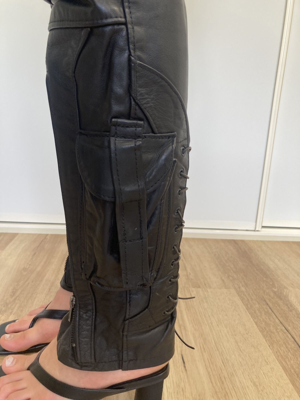 Other Vintage Custom Made Leather Pants Size 29" - 4 Thumbnail