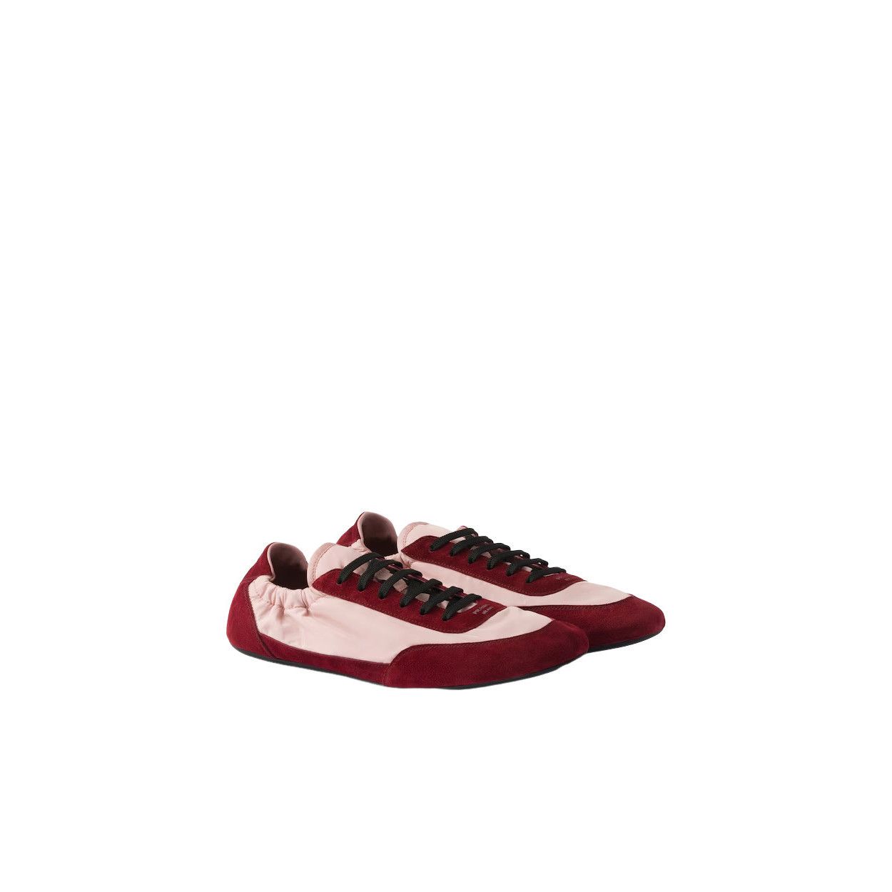 PRADA Collapse $975 Peach/Crimson Re-Nylon/Suede Sneakers Ne