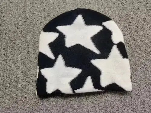 Other Big Stars All Over Graphic No Cuff Beanie Hat Black Size ONE SIZE - 2 Thumbnail