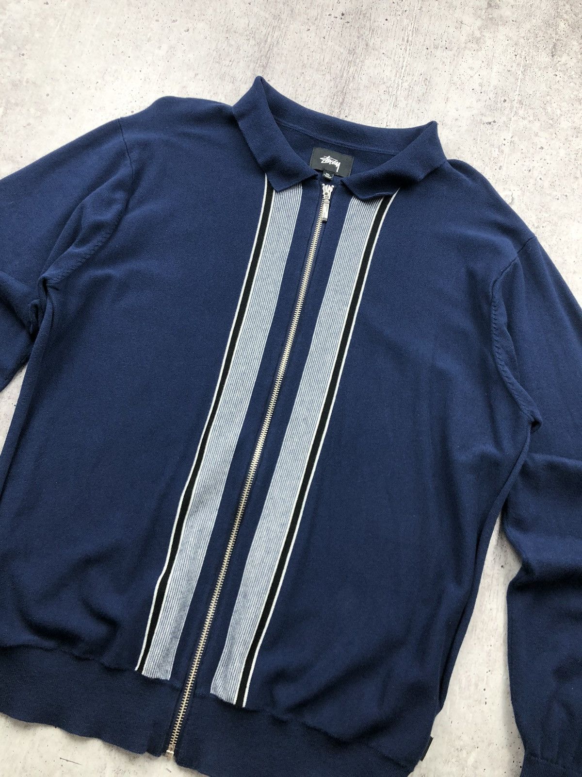 Stussy Stussy Full Zip LS Knit Polo Size US XL / EU 56 / 4 - 2 Thumbnail