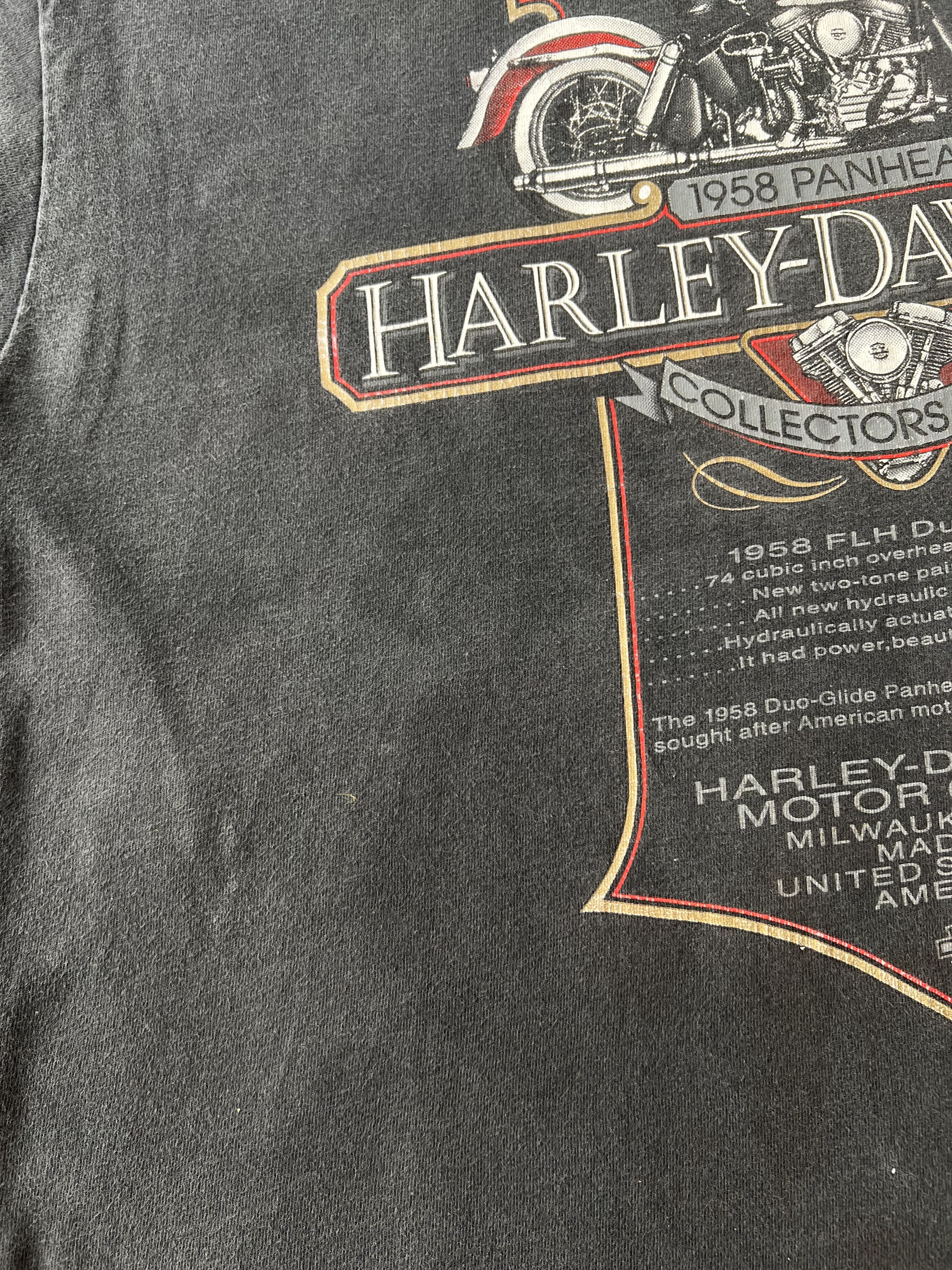Harley Davidson Vintage 90s Harley Davidson 1958 Panhead Florida Black Tee Size US XL / EU 56 / 4 - 9 Thumbnail