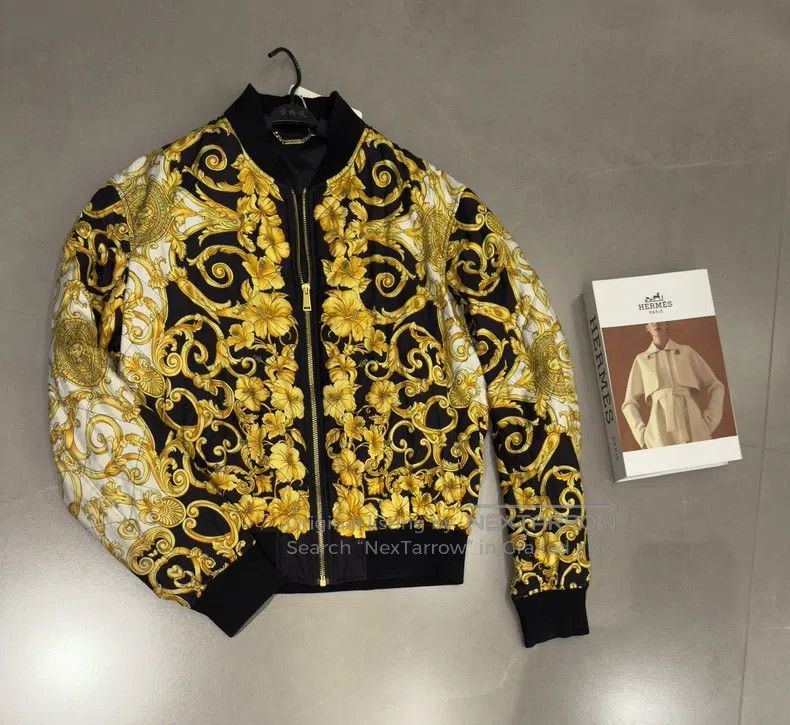 Versace Versace Black gold baroque men's cotton jacket jacket Size US M / EU 48-50 / 2 - 2 Thumbnail