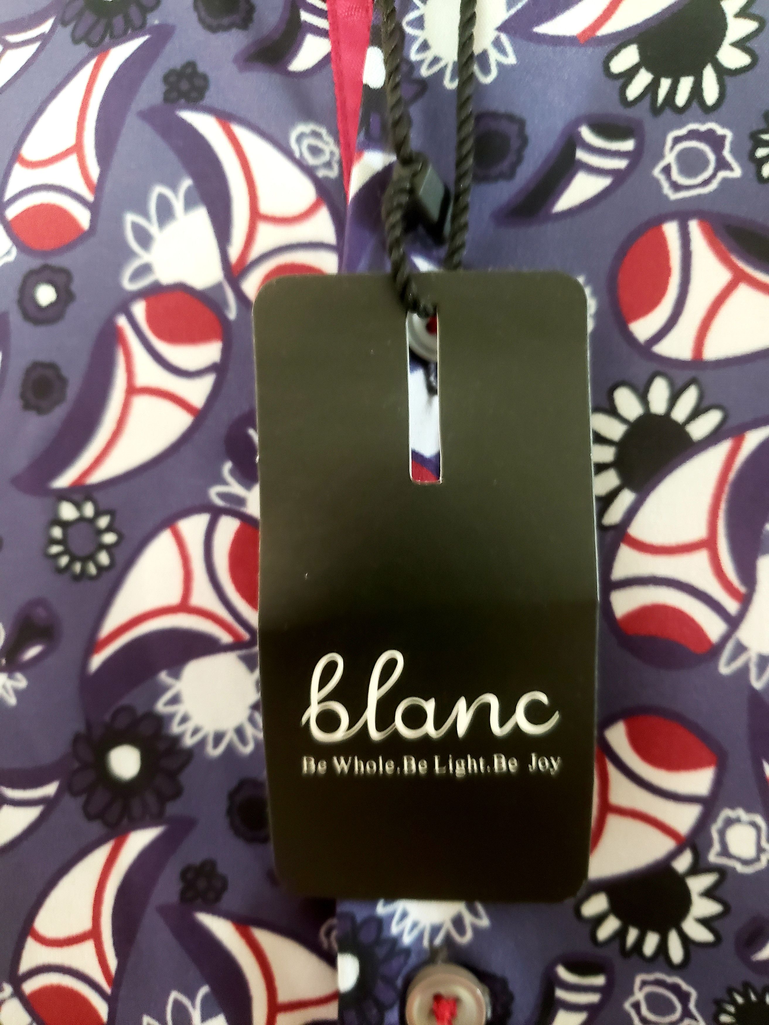 Other men's purple print shirt L button front silky Blanc NWT Size US L / EU 52-54 / 3 - 5 Thumbnail
