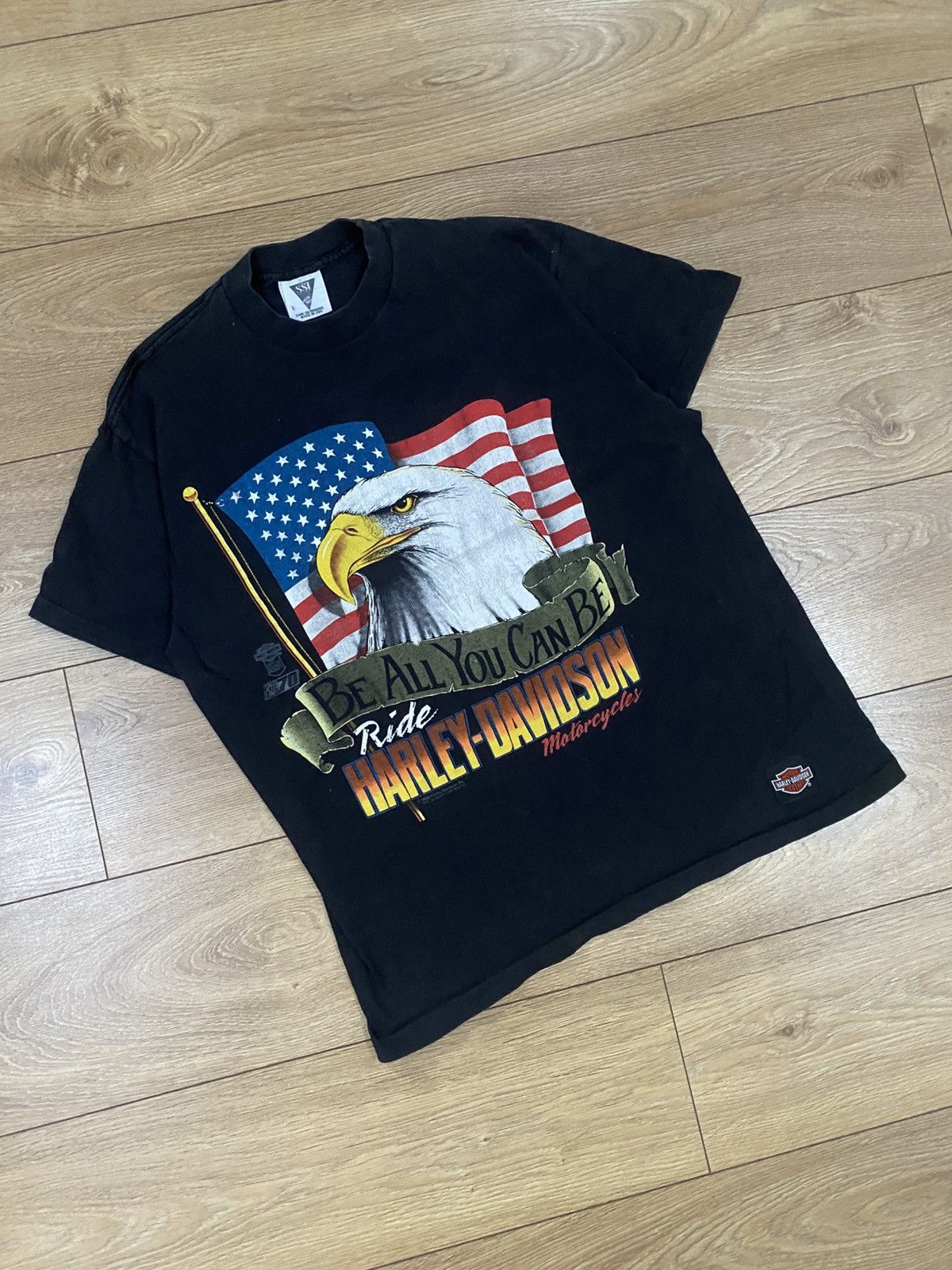 Harley Davidson Vintage 1990 Harley-Davidson "Be All You Can Be" T-Shirt Size US L / EU 52-54 / 3 - 1 Thumbnail