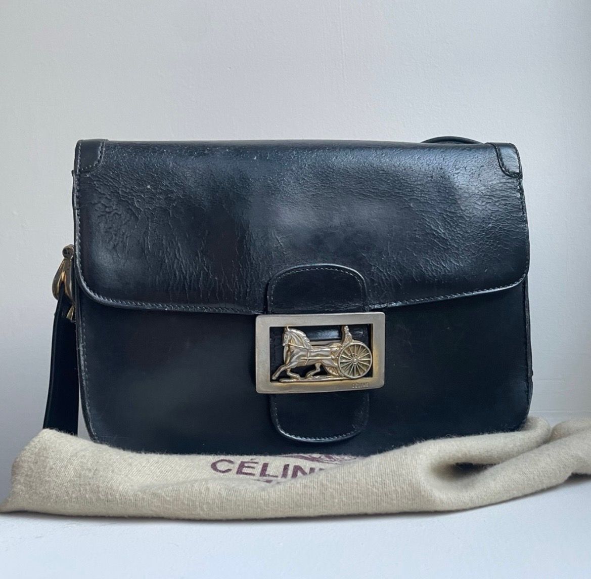 image of Celine Vintage Céline Handbag in Black, Women's