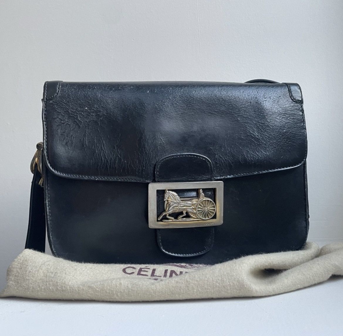 Image of Celine Vintage Céline Handbag in Black, Women's