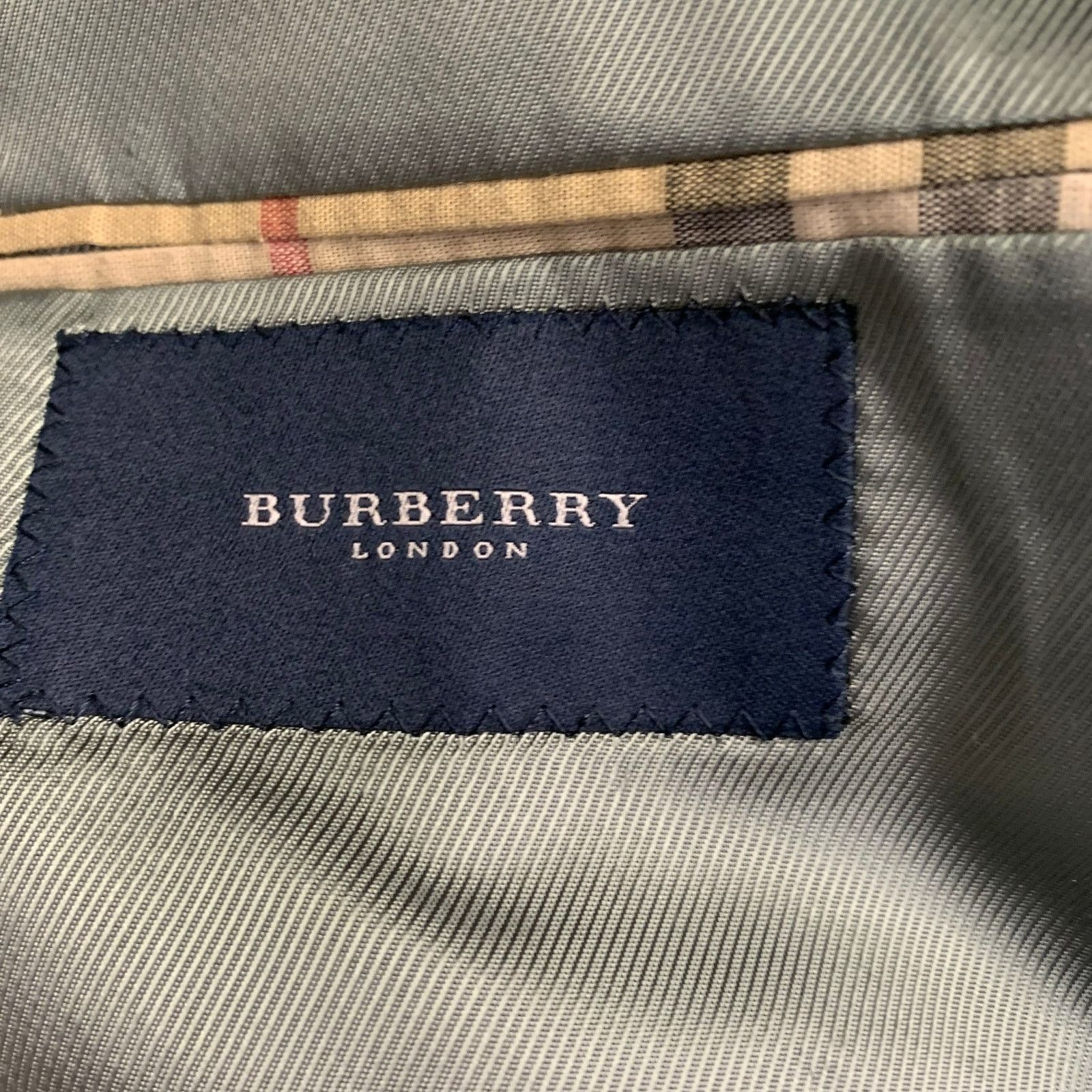 Burberry Size 38 Black Beige White Houndstooth Wool Sport Coat Size 38R - 7 Thumbnail