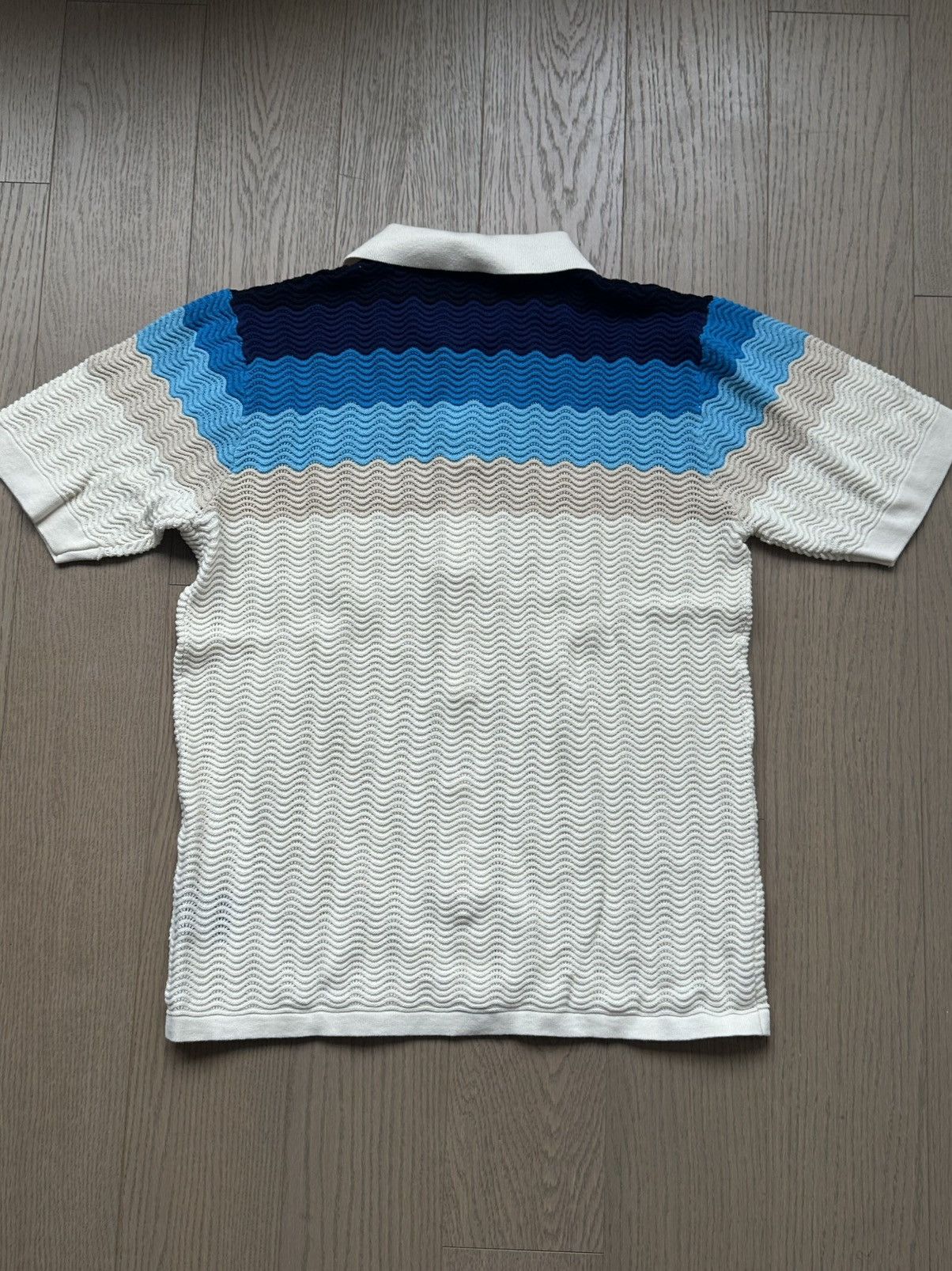 Percival Blue Gum Drop Knit Polo Size US M / EU 48-50 / 2 - 2 Thumbnail