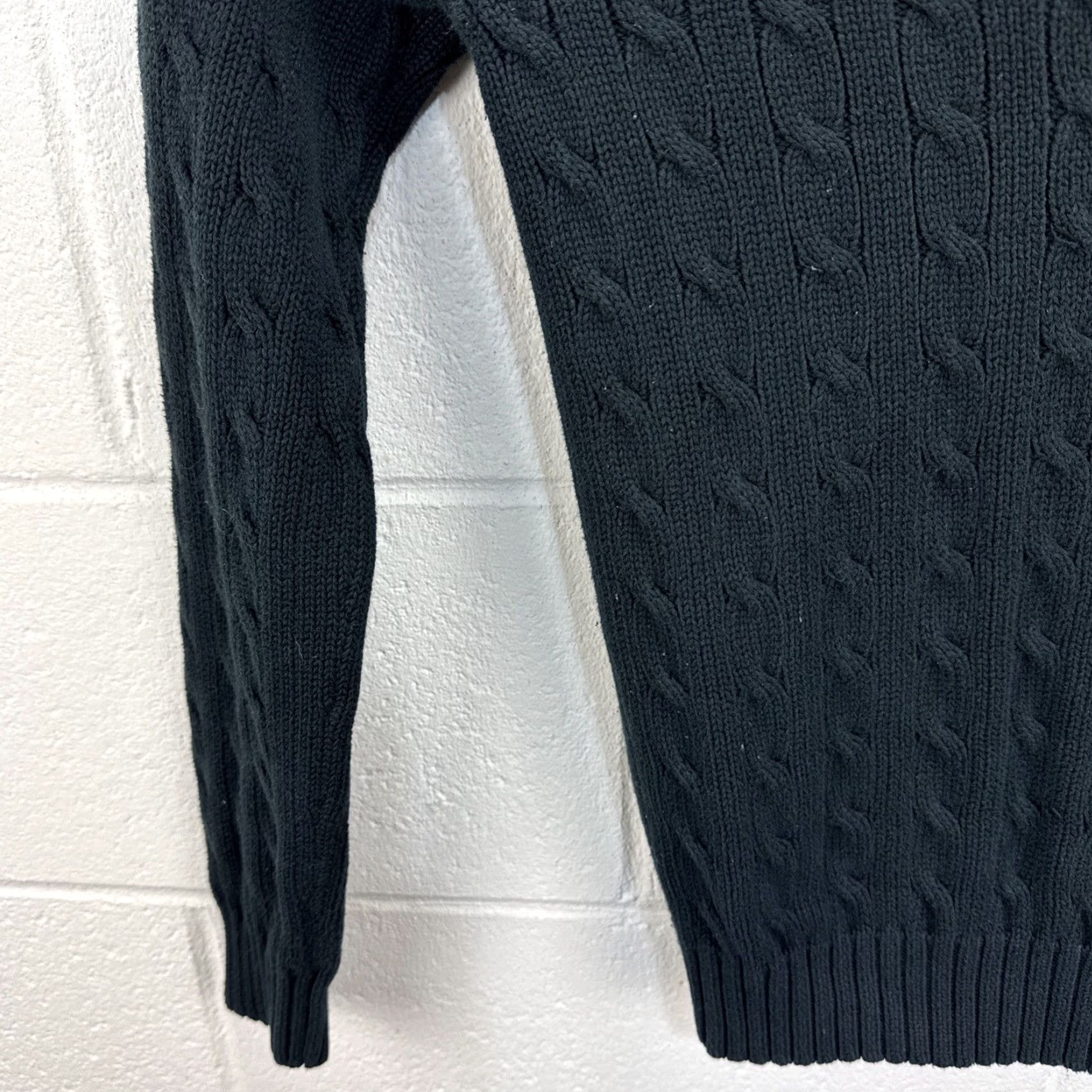 Polo Ralph Lauren VINTAGE Ralph Lauren Sport Black Cable Knit Cotton Sweater Women's Large Y2K Size L / US 10 / IT 46 - 5 Thumbnail