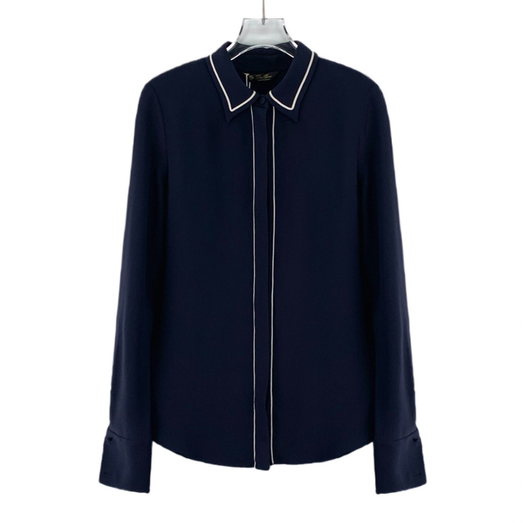 Loro Piana Loro Piana Silk Piping Long Sleeve Blouse IT 40 Size S / US 4 / IT 40 - 1 Thumbnail