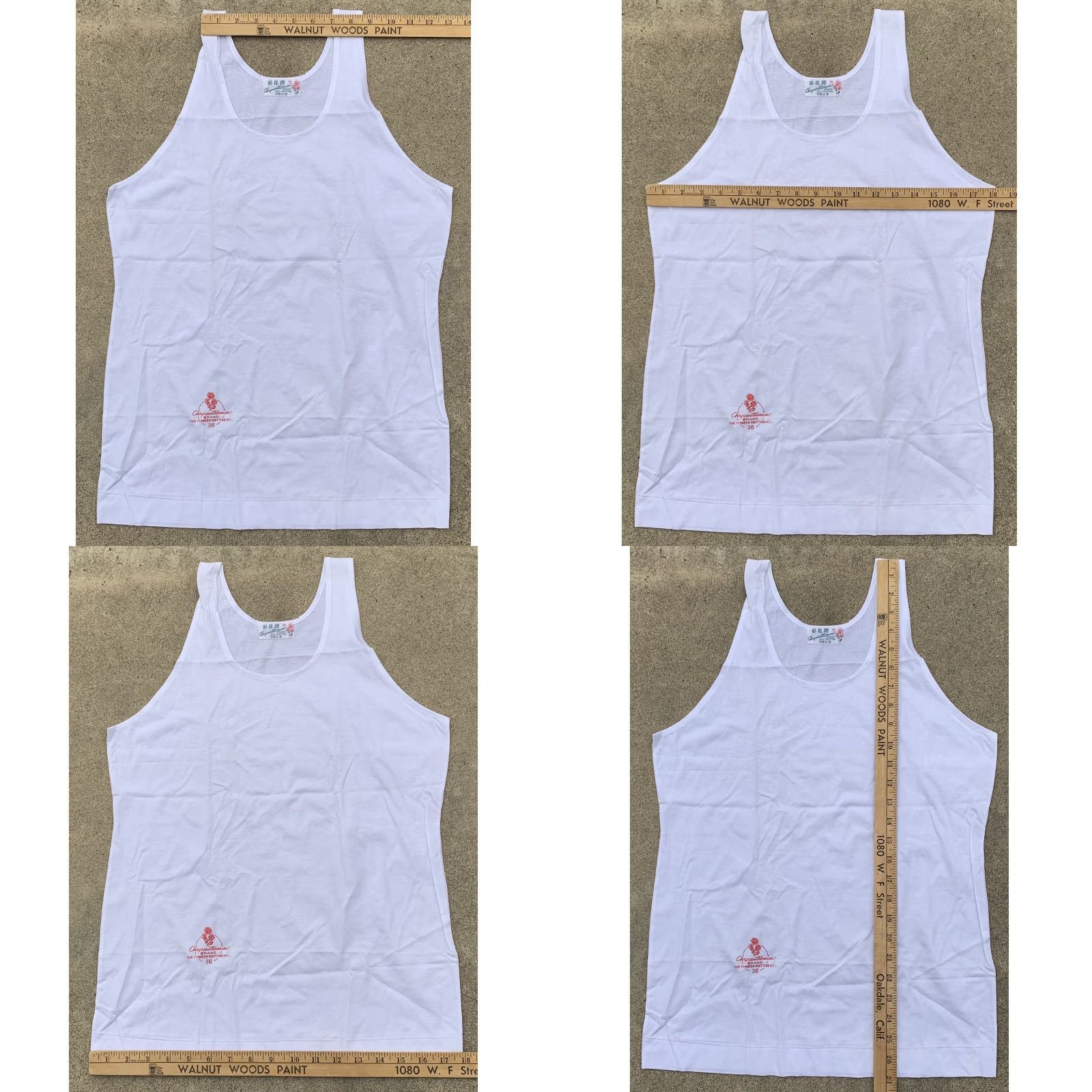 J Brand vintage Chrysanthemum Brand tank top undershirt The Pioneer Knitting Mill 36 Men White Cotton 36 Striped? (note: adjust if necessary) Size US M / EU 48-50 / 2 - 8 Thumbnail