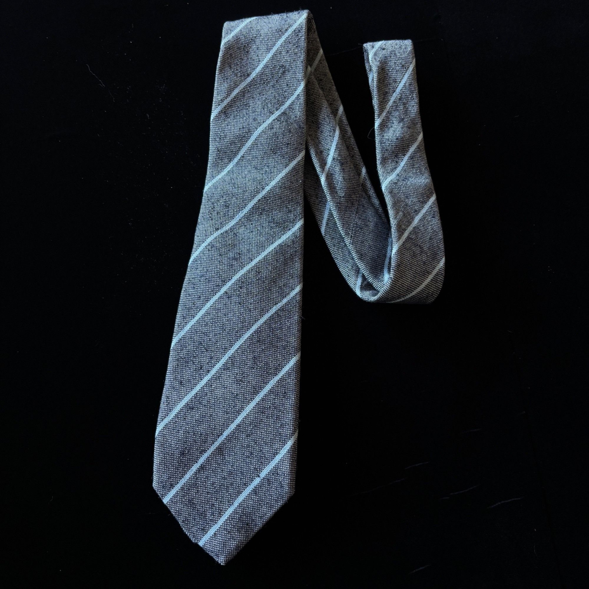Psycho Bunny Psycho Bunny Tie Gray Pinstripe Silk Made in USA Skull Cross Size ONE SIZE - 7 Thumbnail