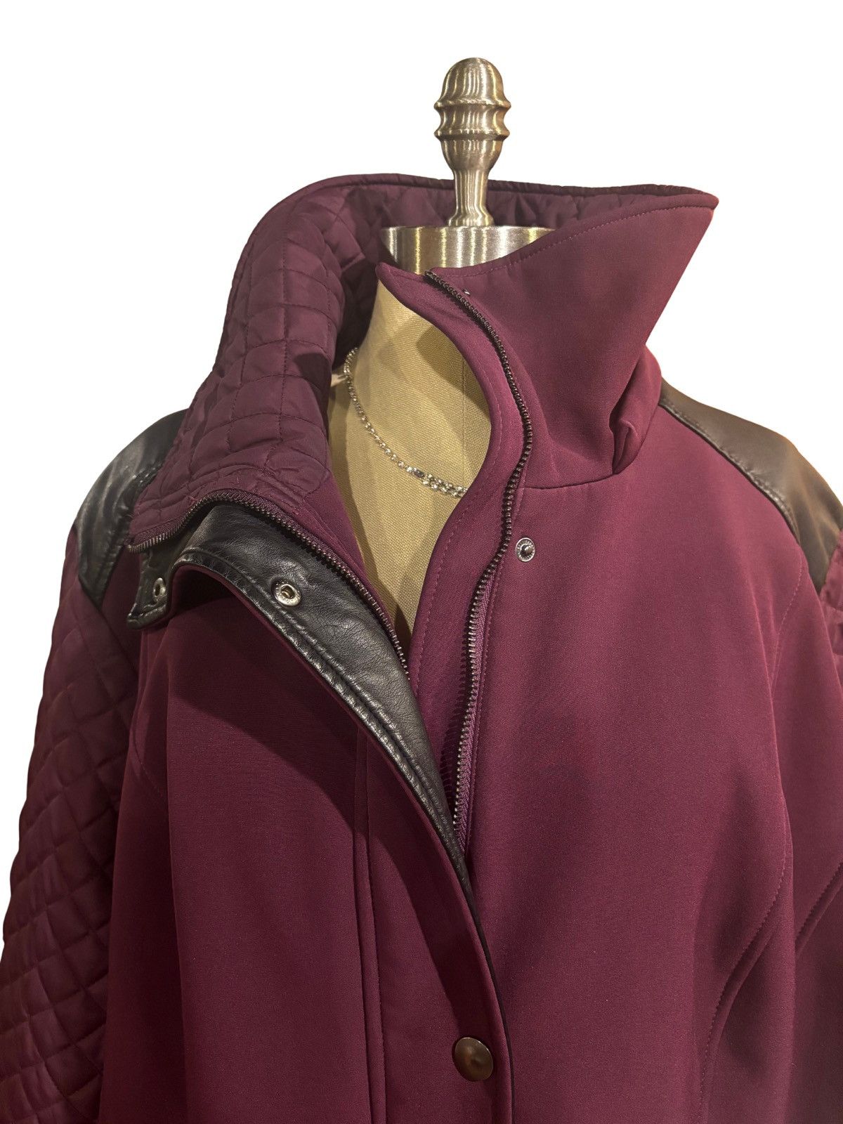 Other Women’s burgundy leather trim Jacket.wj1003 Size XXL / US 16-18 / IT 52-54 - 9 Thumbnail