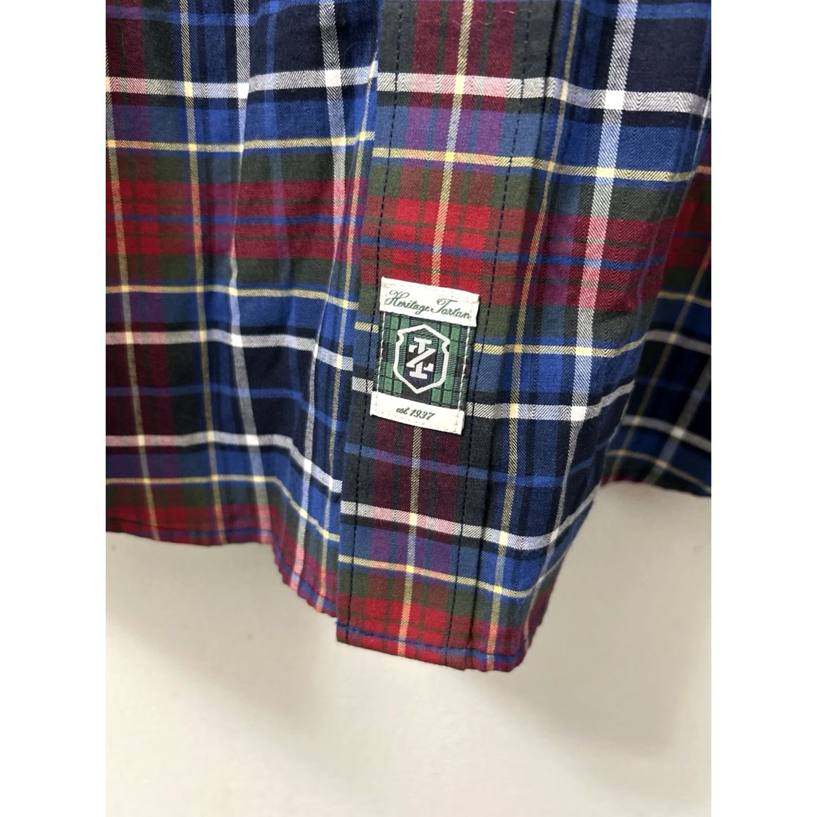 Izod IZOD Shirt Mens 3XL Midnight Blue Heritage Tartan Plaid Button Down L/S NWT Size US XXL / EU 58 / 5 - 4 Thumbnail