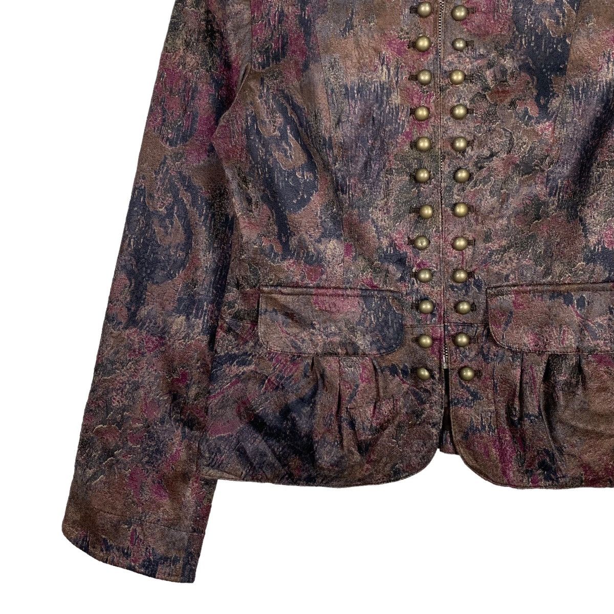 Japanese Brand MASQUERADE Fullprint Studded Zipper Jacket #0107-C6 Size S / US 4 / IT 40 - 4 Thumbnail