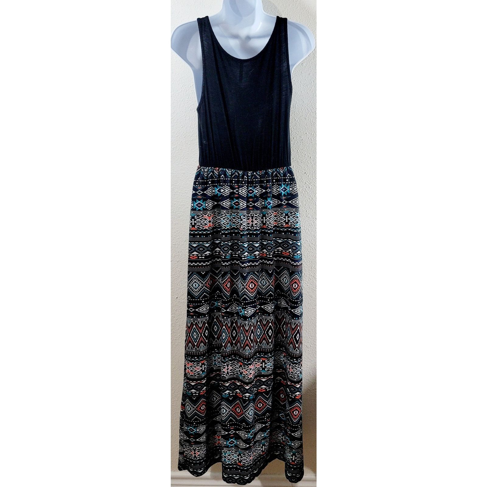 Other Voll Black Green Orange Aztec Maxi Dress Small Medium Size M / US 6-8 / IT 42-44 - 4 Thumbnail