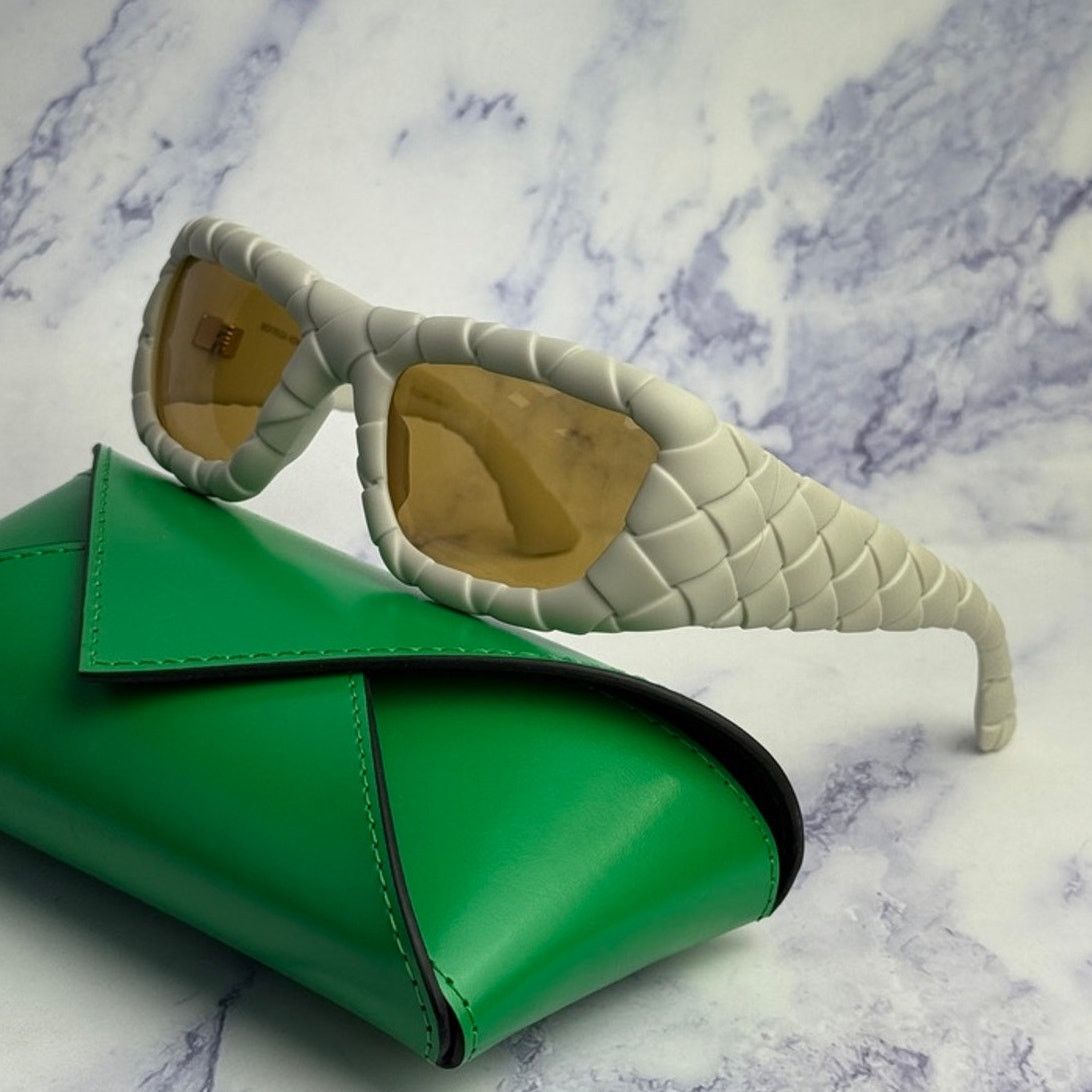 Bottega Veneta NEW Bottega Veneta BV1303S Ivory Braided Sunglasses $615 Size ONE SIZE - 1 Thumbnail