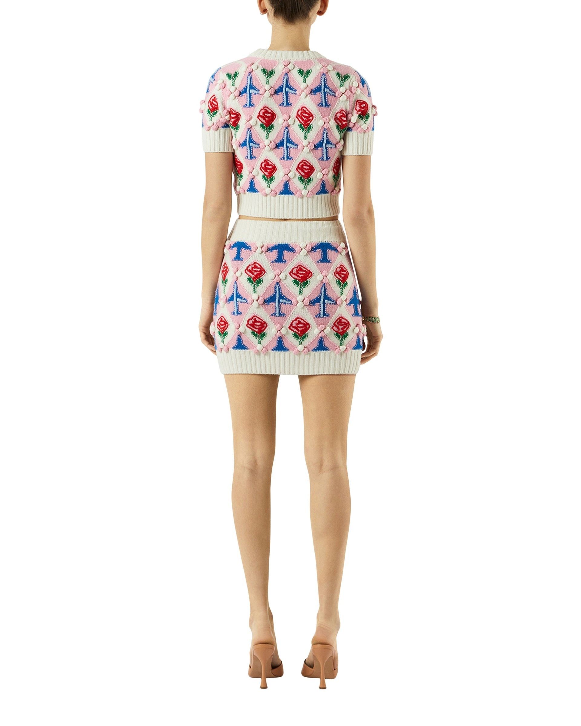 Casablanca o1mle1224 Argyle Mini Skirt in Multicolor Size 26" / US 2 / IT 38 - 4 Thumbnail