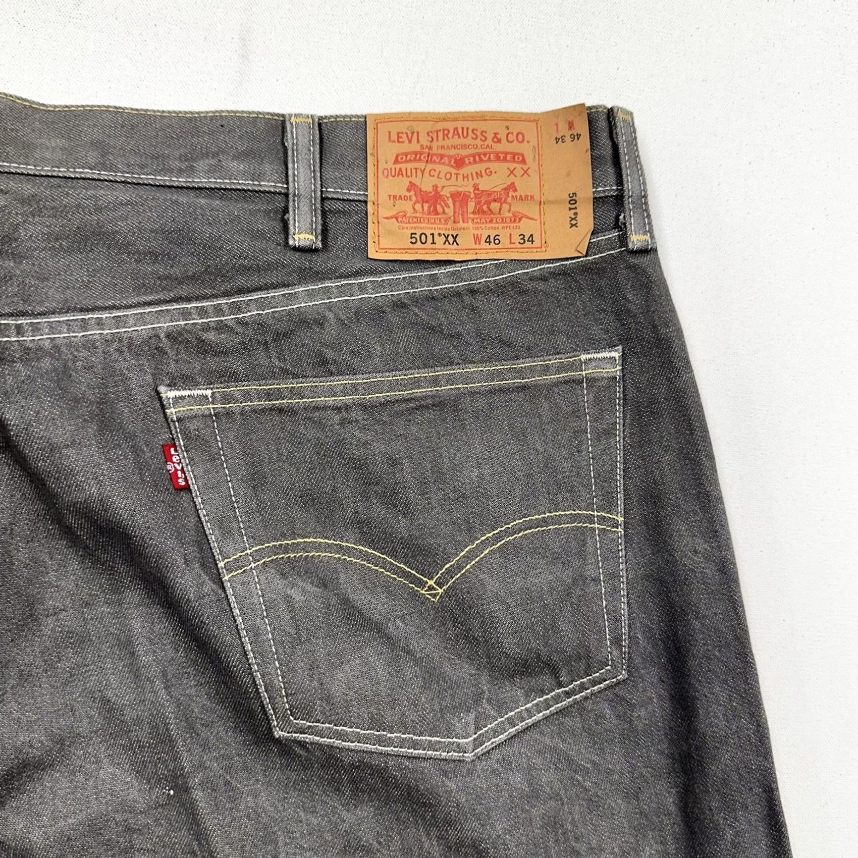 Levi's VINTAGE Levi's 501xx Jeans Straight Leg Mens 46x27 Gray Faded Button Fly Original 501 XX Size US 30 / EU 46 - 4 Thumbnail