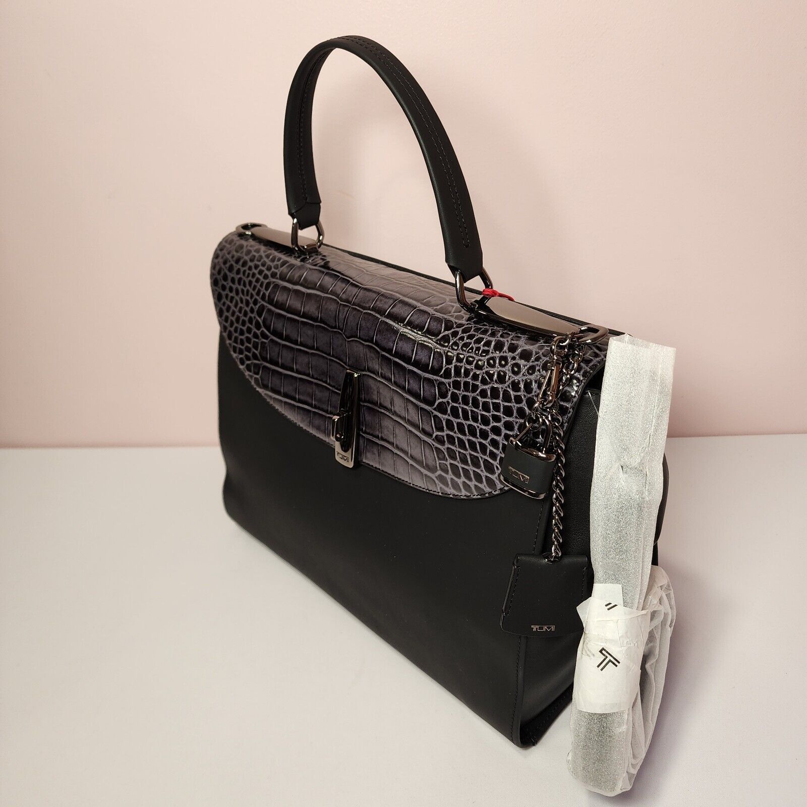 Tumi Tumi Mezzanine RIVERA Crocodile Embossed Leather Satchel Size ONE SIZE - 3 Thumbnail