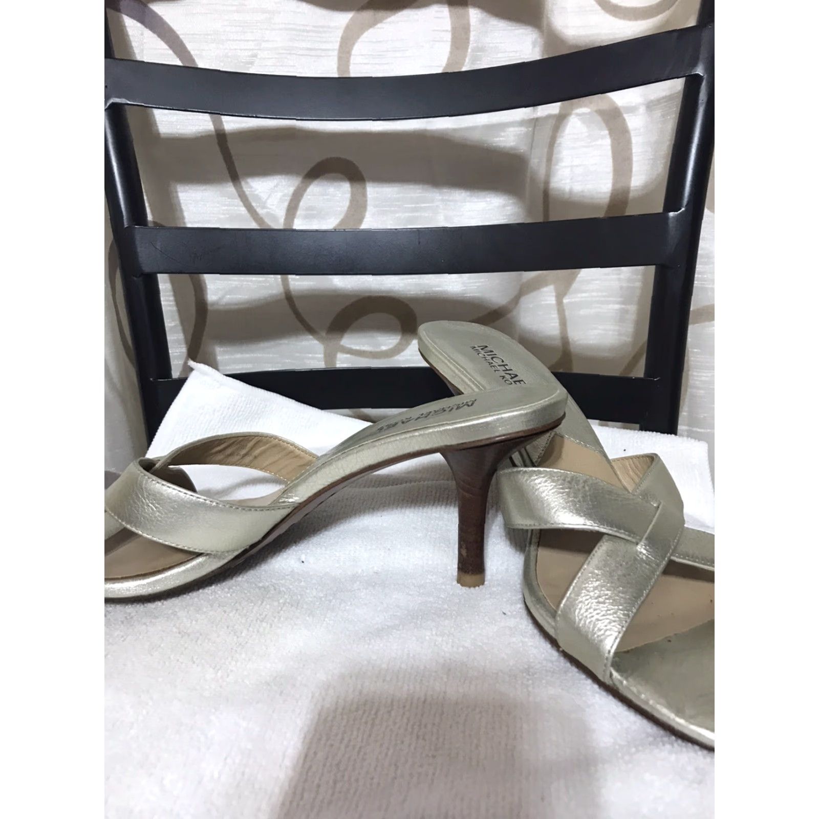 Michael Kors Michael Kors Metallic Gold Leather Slide Pumps Women’s Size 7 High Stiletto Heels Dress Casual Size US 7 / IT 37 - 3 Thumbnail