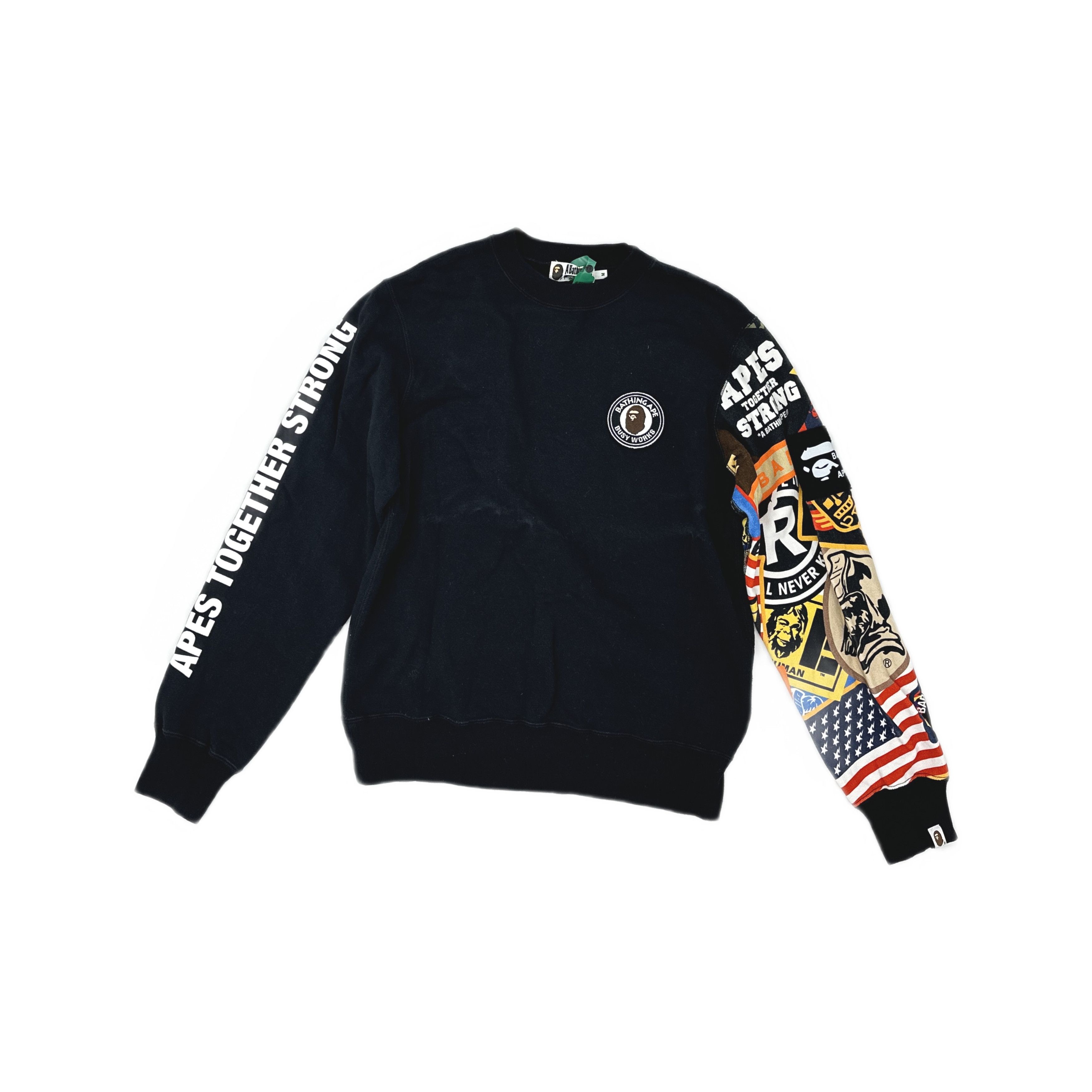 Bape A Bathing Ape Patchwork Crewneck Sweatshirt Size M Size US M / EU 48-50 / 2 - 1 Thumbnail