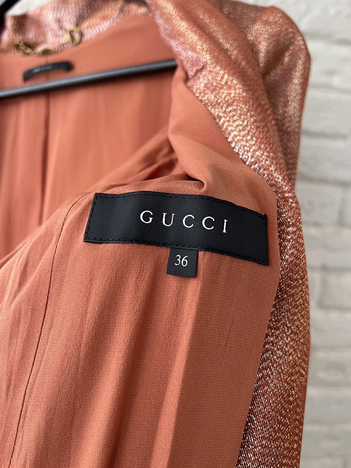 Gucci Gucci Iridescent Rust Liquid Silk Blazer Jacket Lightweight Size XS / US 0-2 / IT 36-38 - 8 Thumbnail