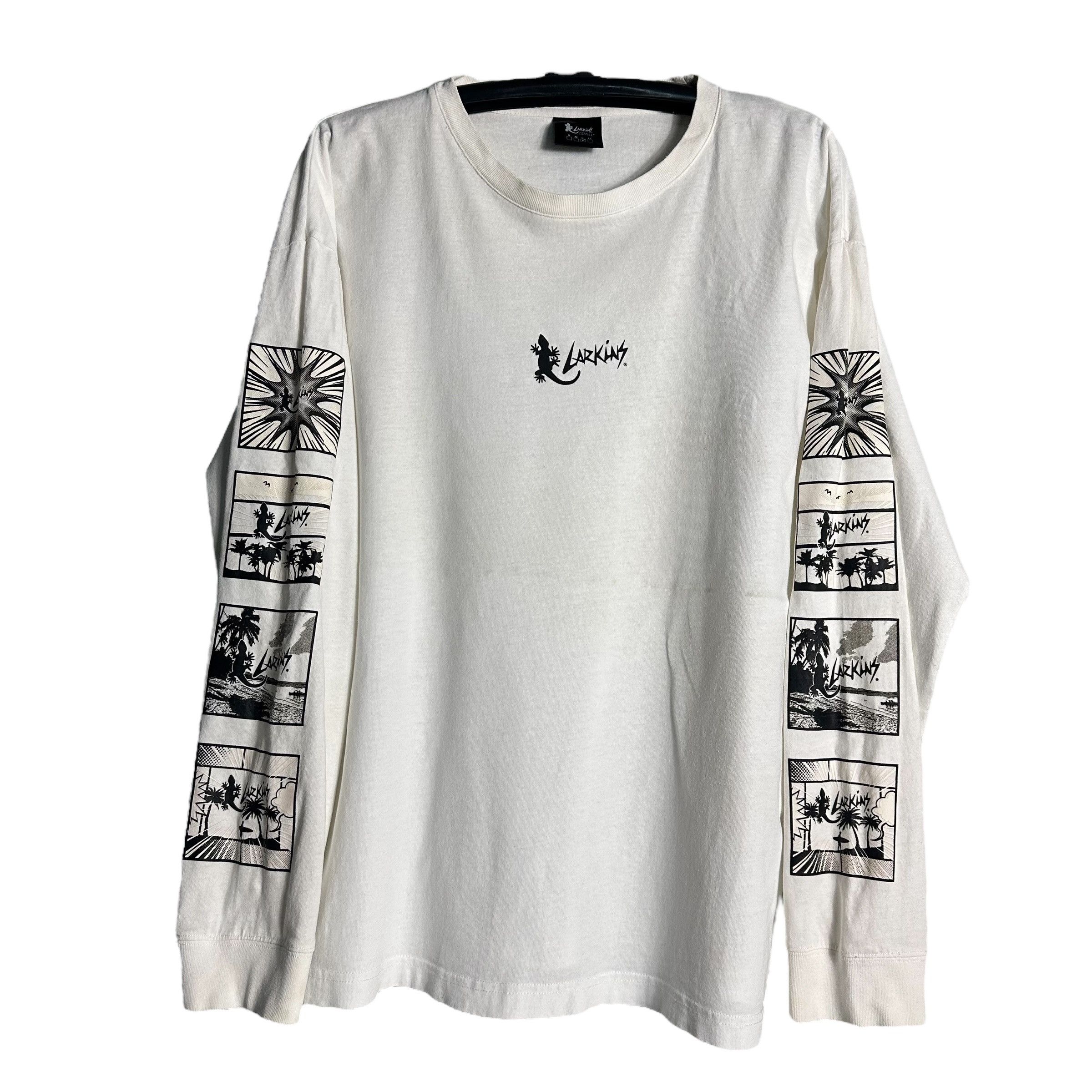Japanese Brand 🔥RARE🔥Vintage Larkins Spell Out Long SLeeve T-shirt Size US L / EU 52-54 / 3 - 1 Thumbnail