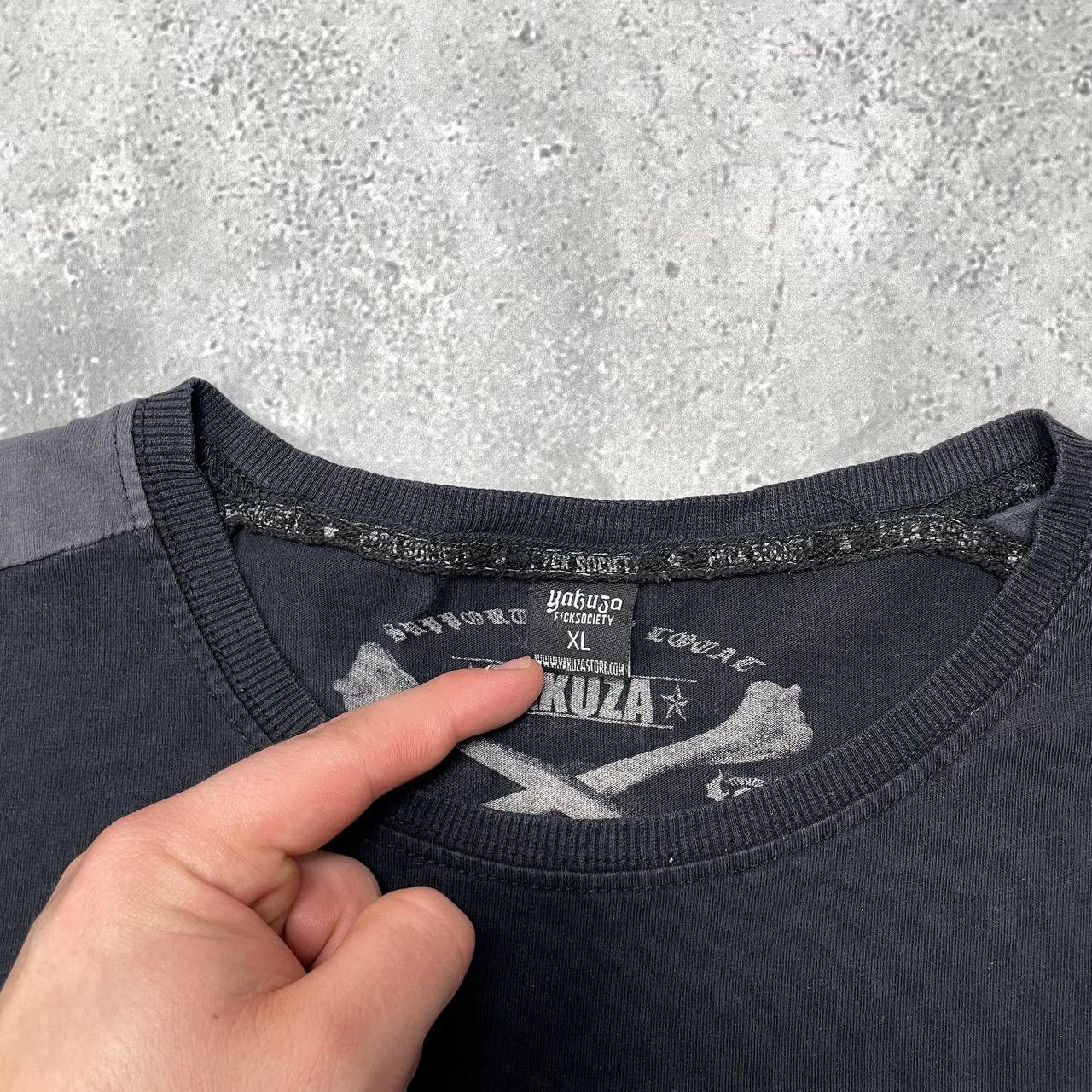Japanese Brand Yakuza Aggressive Y2K T Shirt Black/ Gray Size XL Size US XL / EU 56 / 4 - 4 Thumbnail