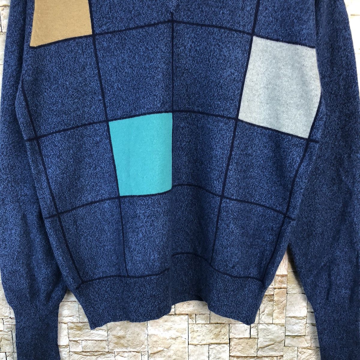 The Masters Masters japan Blue checkered sweatshirt Knitwear #A849 Size US M / EU 48-50 / 2 - 6 Thumbnail