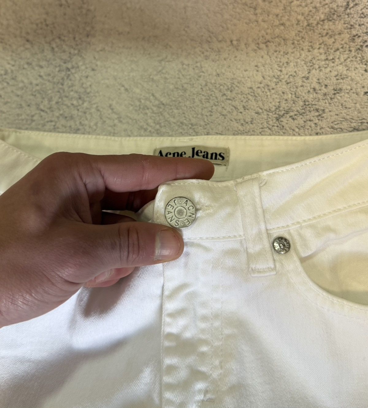 Acne Studios Acne Jeans HEP Slim Straight White Denim 26x34 Vintage Size 26" / US 2 / IT 38 - 4 Thumbnail
