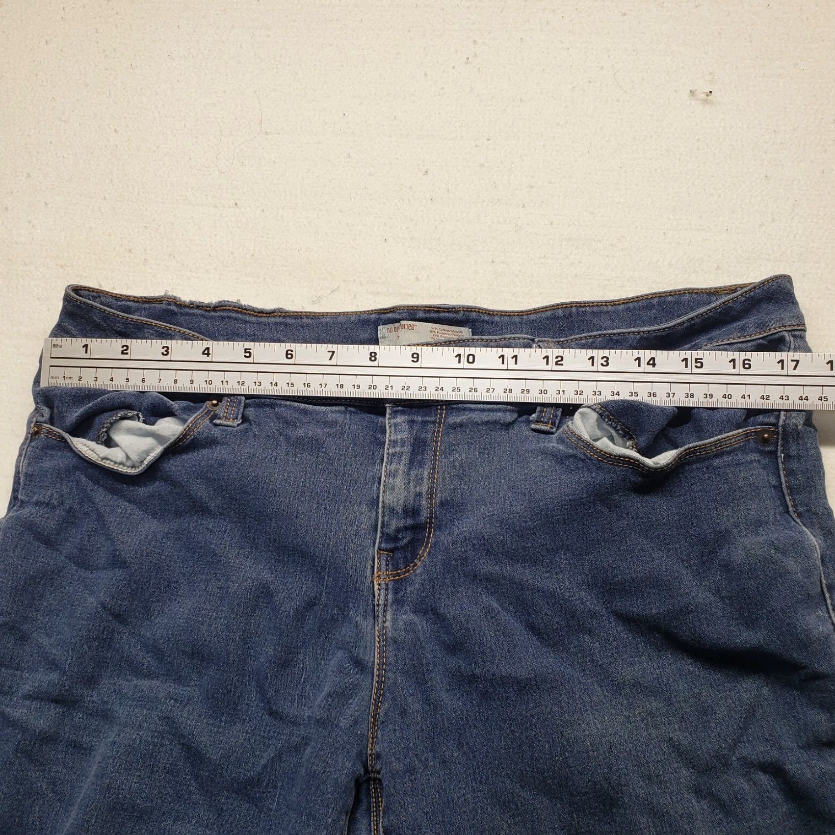 Vintage No Boundaries Jeans Straight Denim Blue Women's 17 Regular Size 17 Dark Wash Comfort Stretch Size 38" / US 16 / IT 52 - 4 Thumbnail