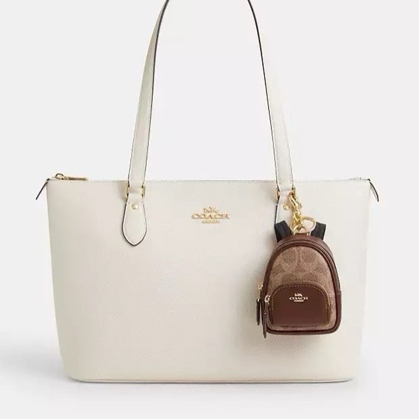 Coach NWT COACH CX066 Mini Court Backpack Bag Charm Leather Brown Size ONE SIZE - 5 Thumbnail