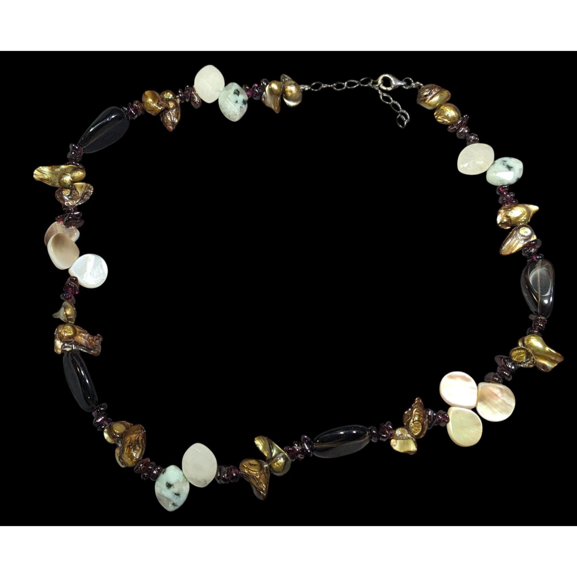 Handmade Mermaidcore Nature Inspired Shell Blister Pearl And Gemstone Size ONE SIZE - 1 Thumbnail