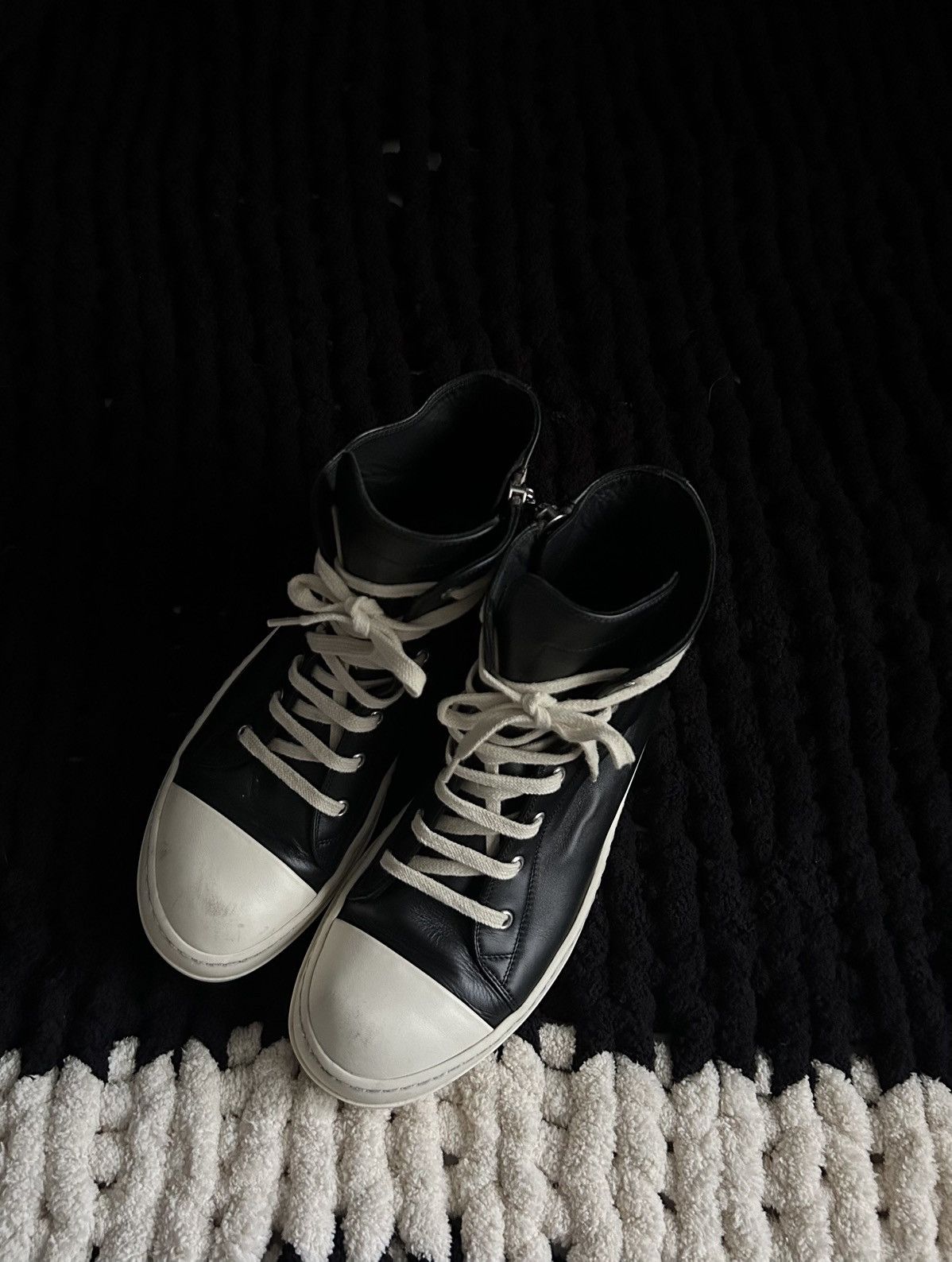 Rick Owens Rick Owens Mainline Leather Ramones High Black Size 39 Size US 10 / IT 40 - 3 Thumbnail