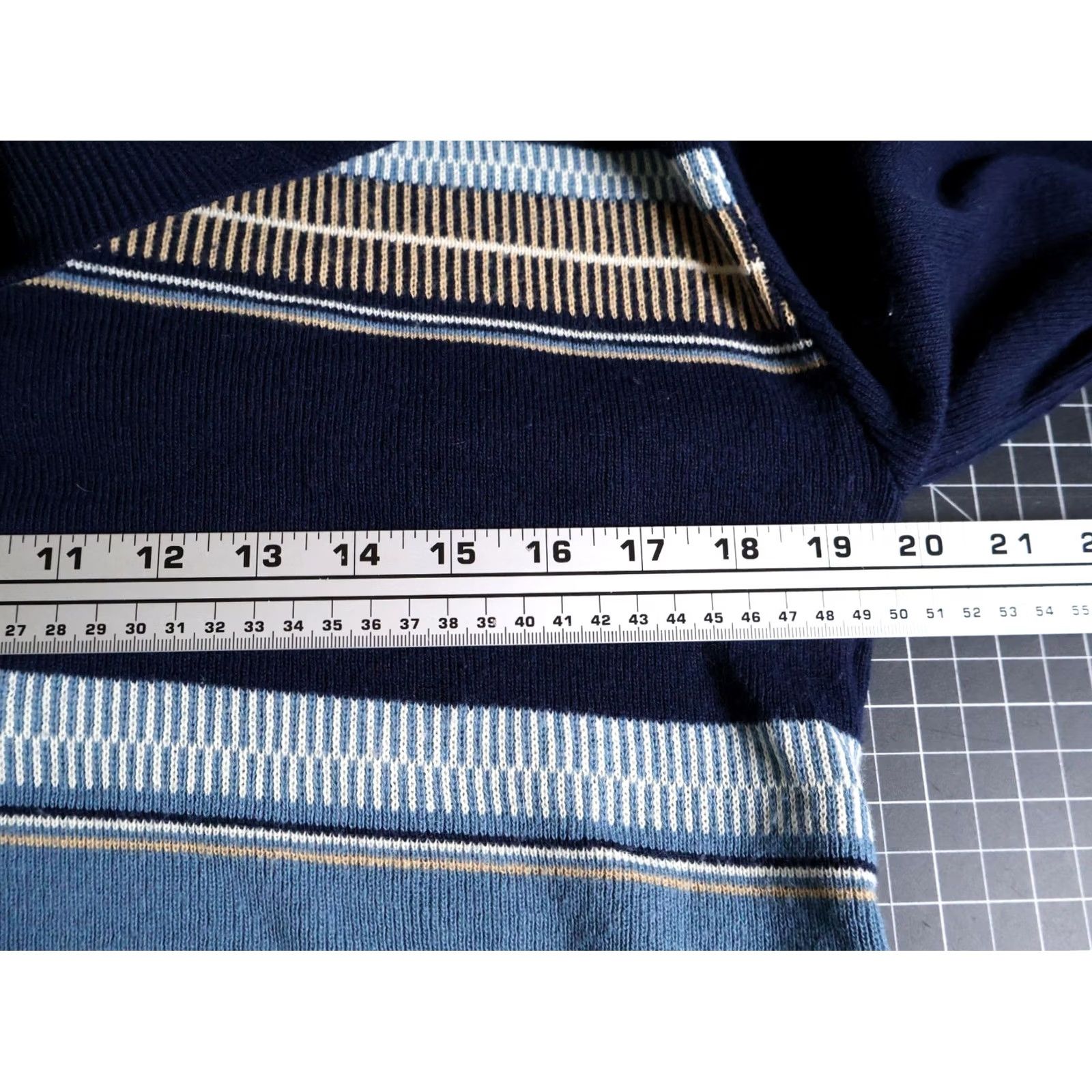 Vintage VINTAGE Drummond Sweater Stripe 1/4 Zip Dark Blue Knit Mens M XL Preppy Retro Pullover Size US M / EU 48-50 / 2 - 5 Thumbnail