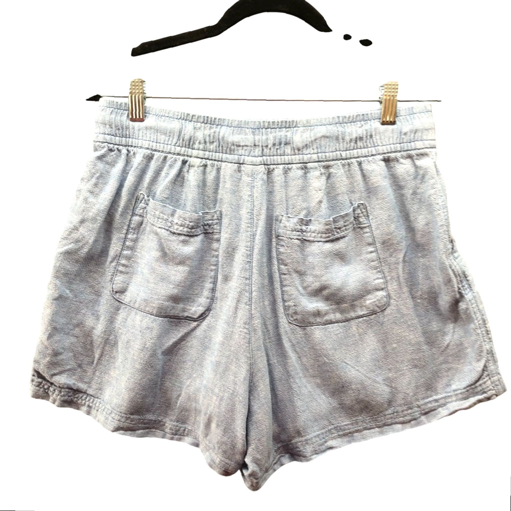 Gap Gap Linen Blend Shorts Womens M Light Blue Drawstring High Rise Relaxed Shirt? Wait. Size 32" / US 10 / IT 46 - 2 Thumbnail