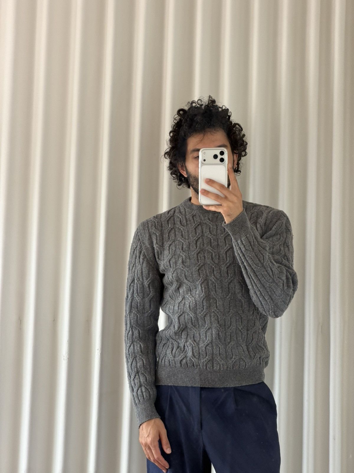 Lanvin Lanvin Grey Cable Knit Sweater Size US S / EU 44-46 / 1 - 3 Thumbnail
