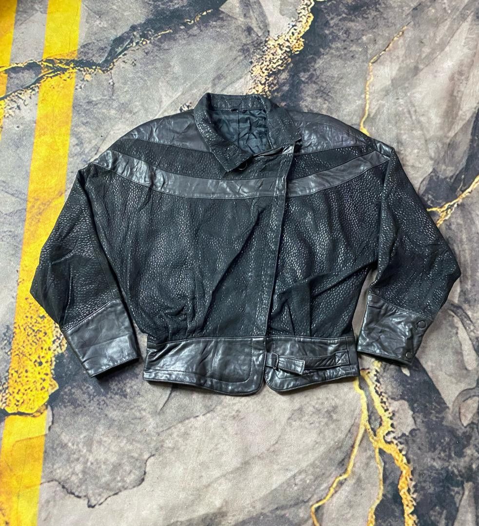 Genuine Leather × Vintage Rare Unbrand Double collar Leather Jacket Size US S / EU 44-46 / 1 - 1 Thumbnail