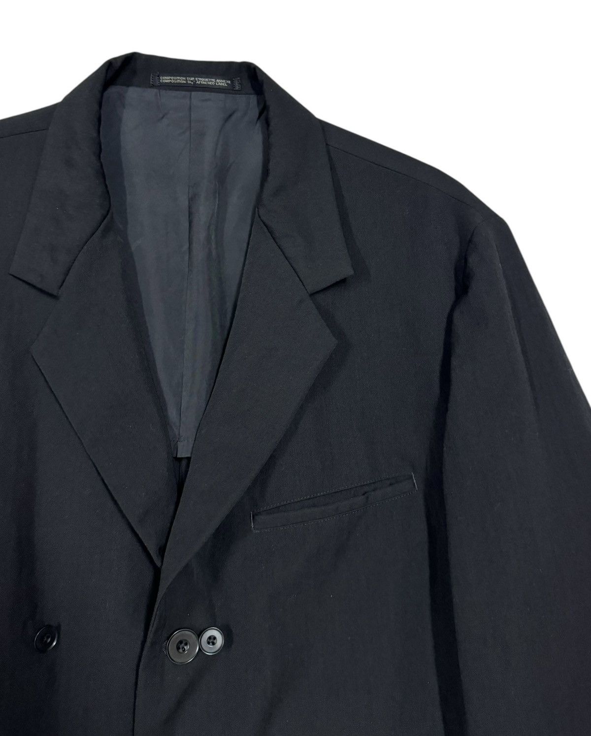 Vintage Vtg🔥Yohji Yamamoto Gabardine Og Black Blazer Wool Jacket Size 40L - 7 Thumbnail