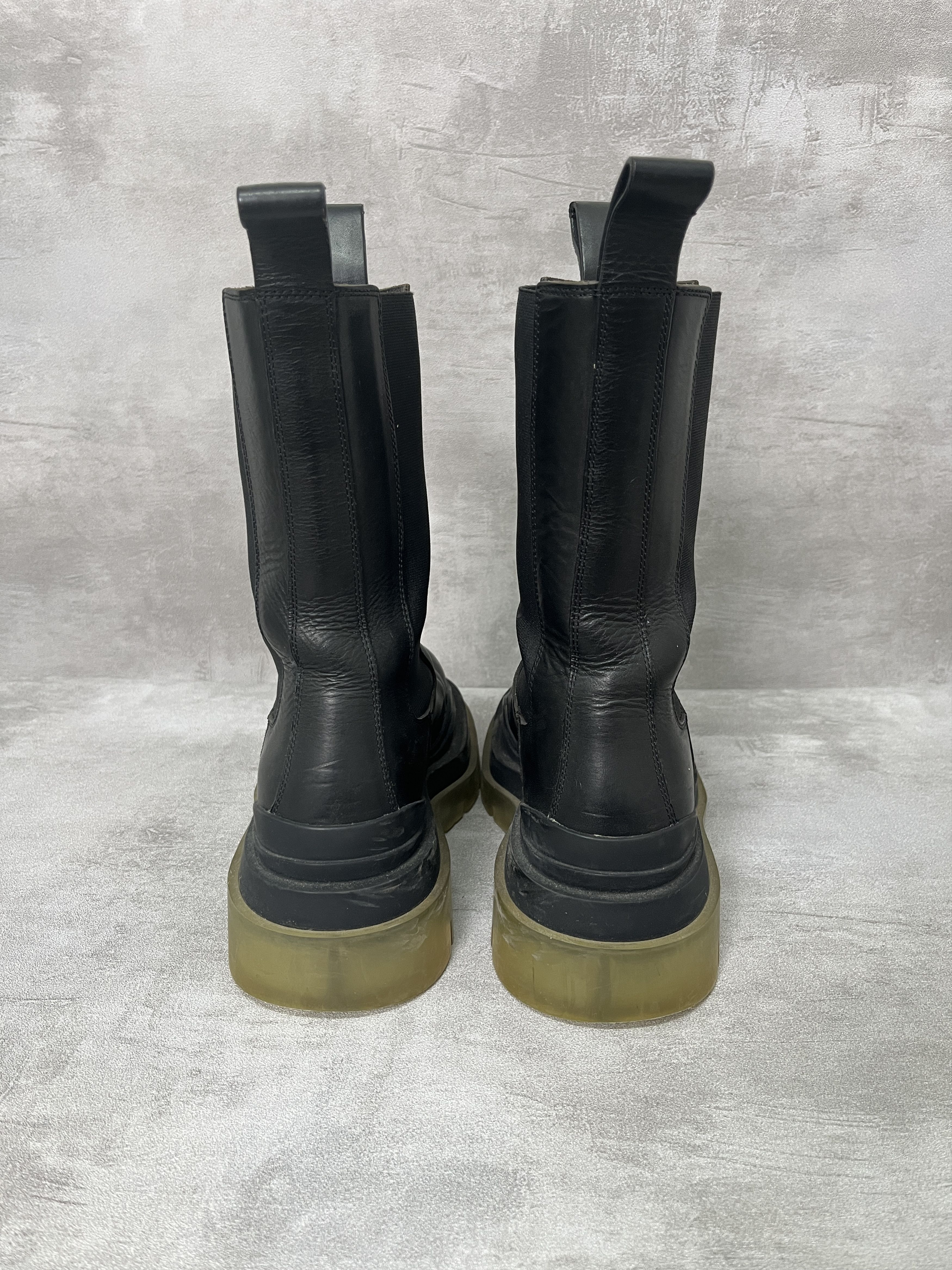 Bottega Veneta Bottega Veneta Black Tire Chelsea Leather Boots Size US 4.5 / IT 34.5 - 3 Thumbnail